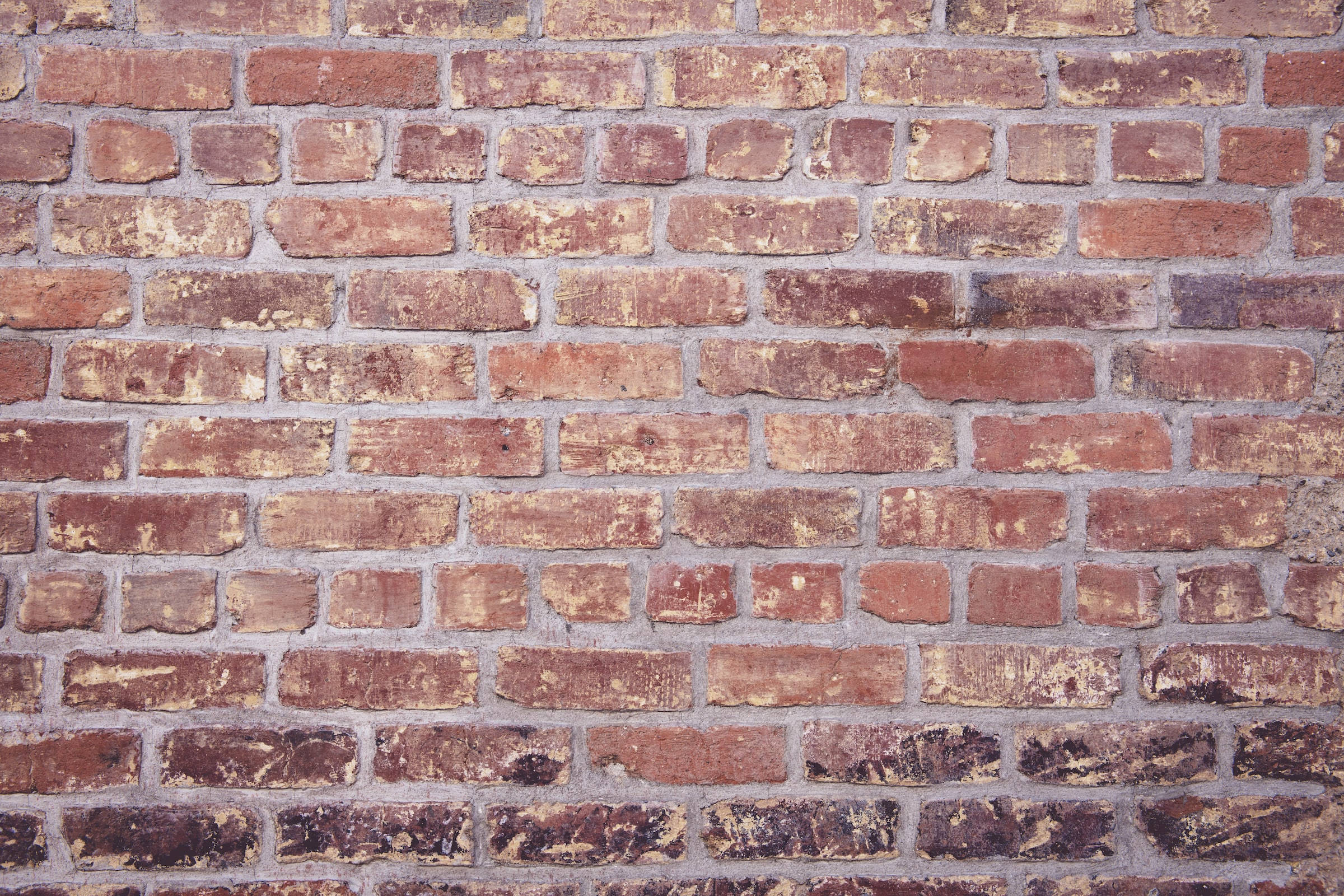English Brick Wall, red brick, gray mortar, Full HD Desktop Wallpaper