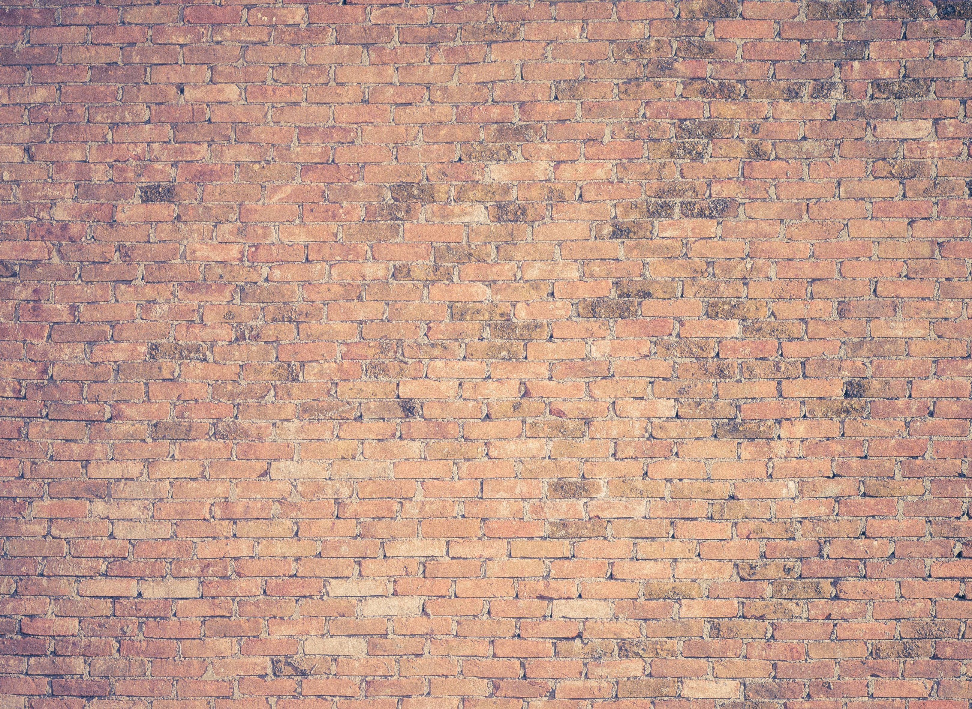 massive brown bricks, weathered brick wall, faded red tones, 2K Desktop Wallpaper