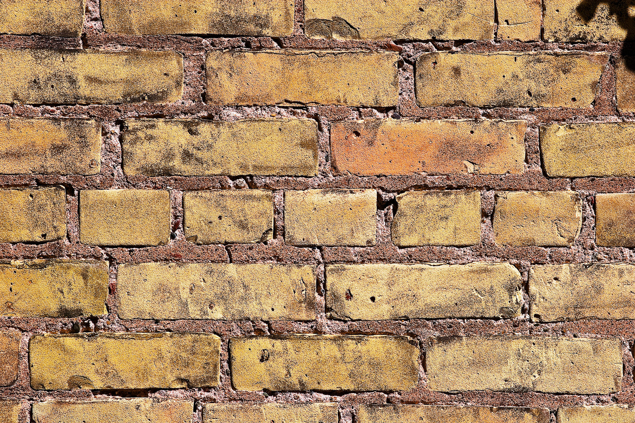 dirty yellow brick, weathered yellow bricks, cracked mortar, Full HD Desktop Wallpaper