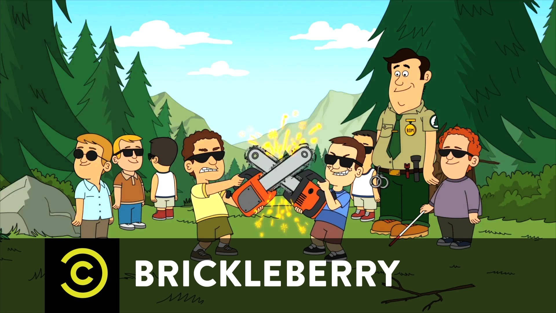Brickleberry, sunglasses, chainsaws, Full HD Desktop Wallpaper