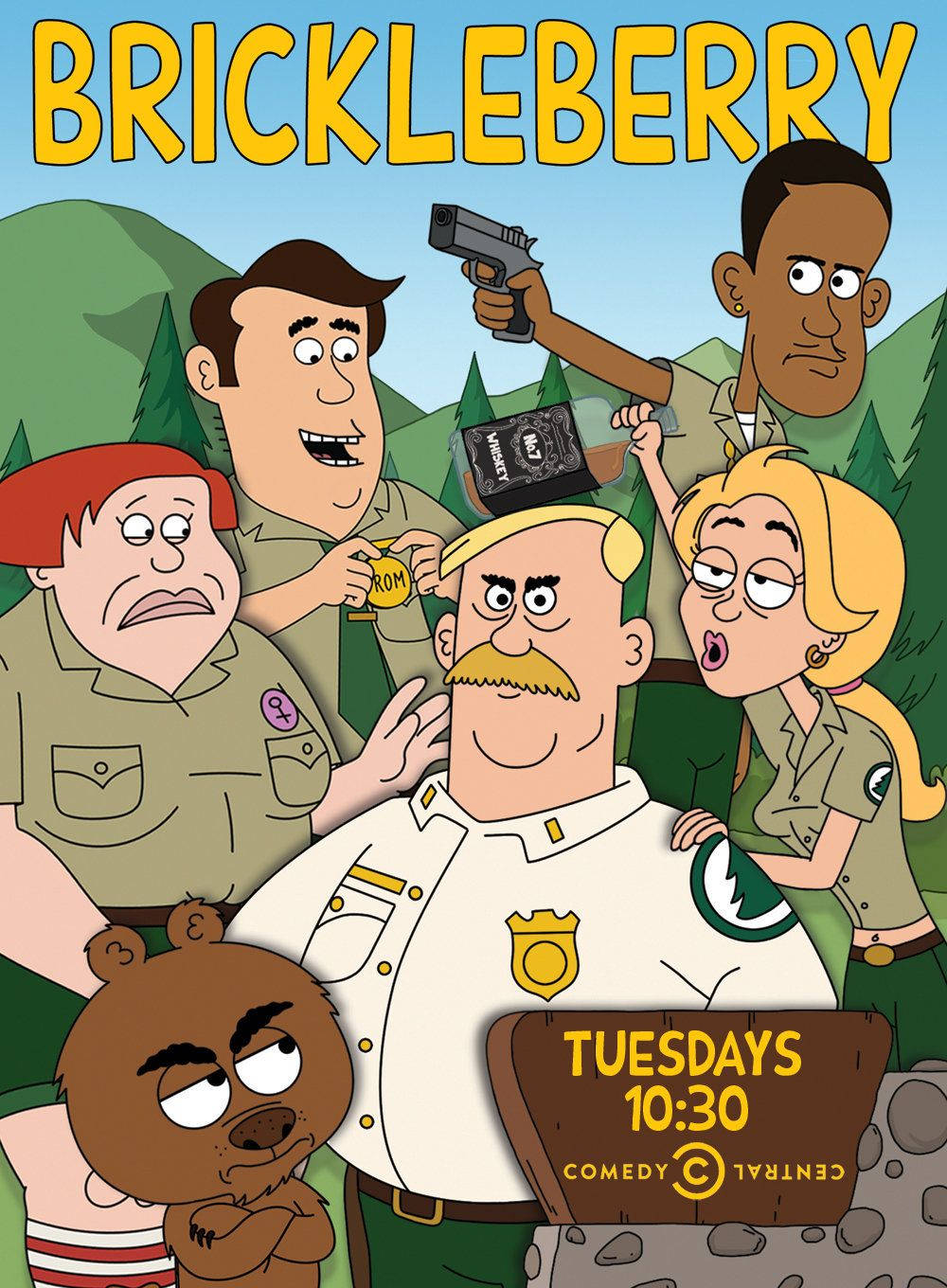 Brickleberry, cartoon poster, park rangers, HD Phone Wallpaper