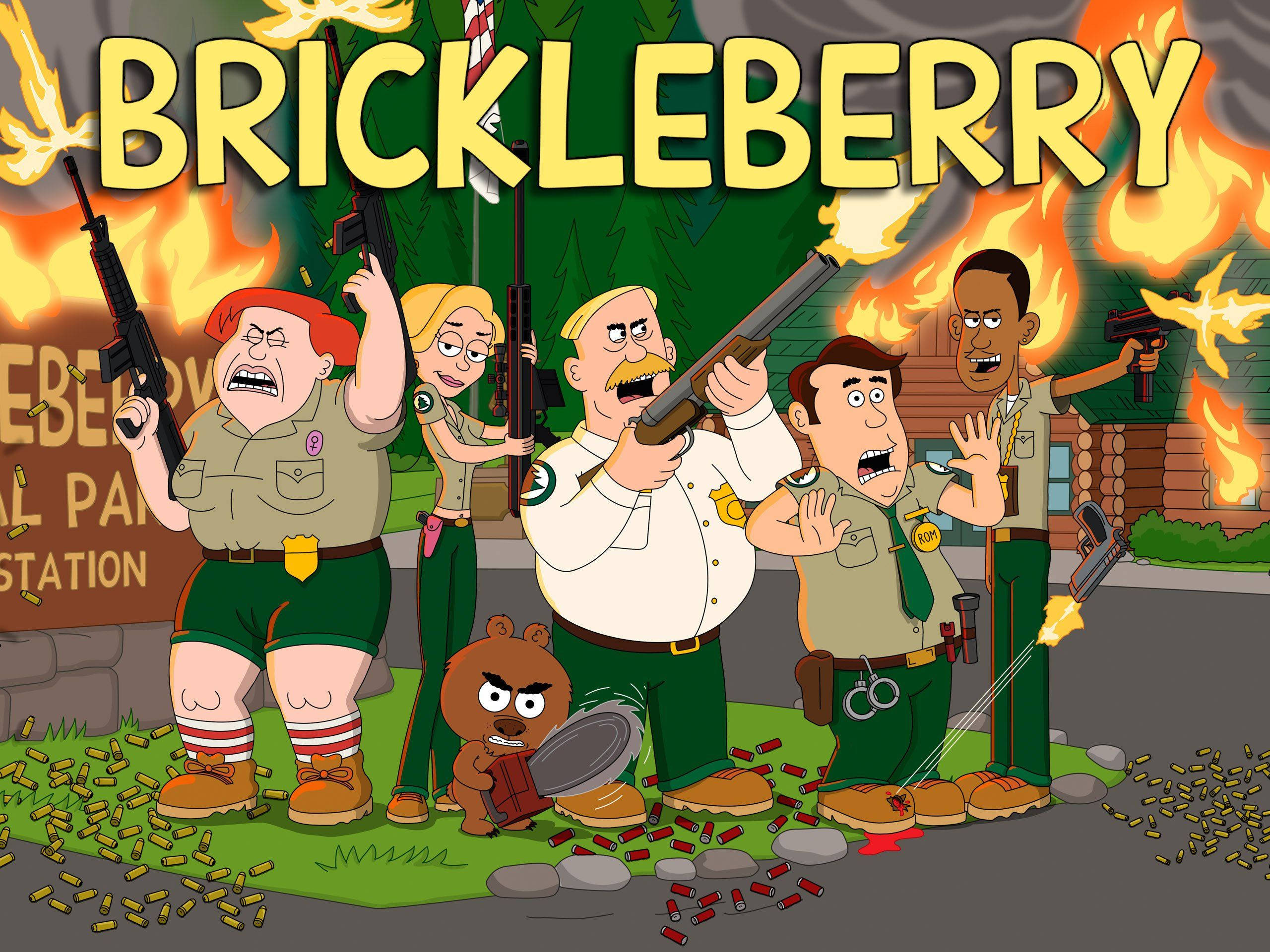 Brickleberry, ranger station, gunfire, 2K Desktop Wallpaper