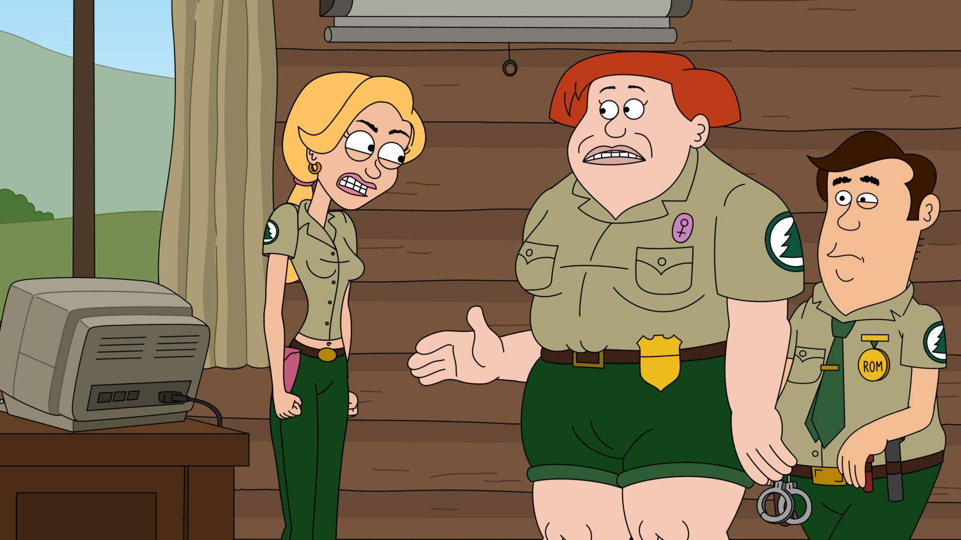 Brickleberry, forest rangers, wooden cabin, Full HD Desktop Wallpaper