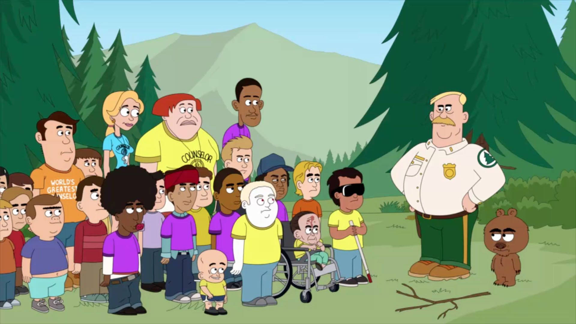 Brickleberry, summer camp, forest clearing, Full HD Desktop Wallpaper