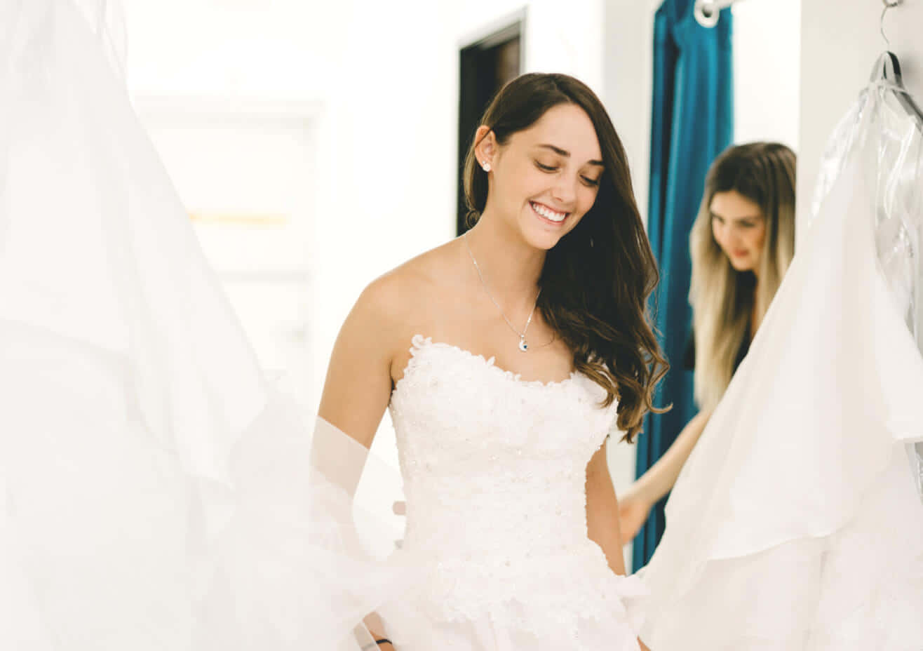 Mermaid Silhouette Bridal Dress, white lace wedding gown, bride, HD Desktop Wallpaper