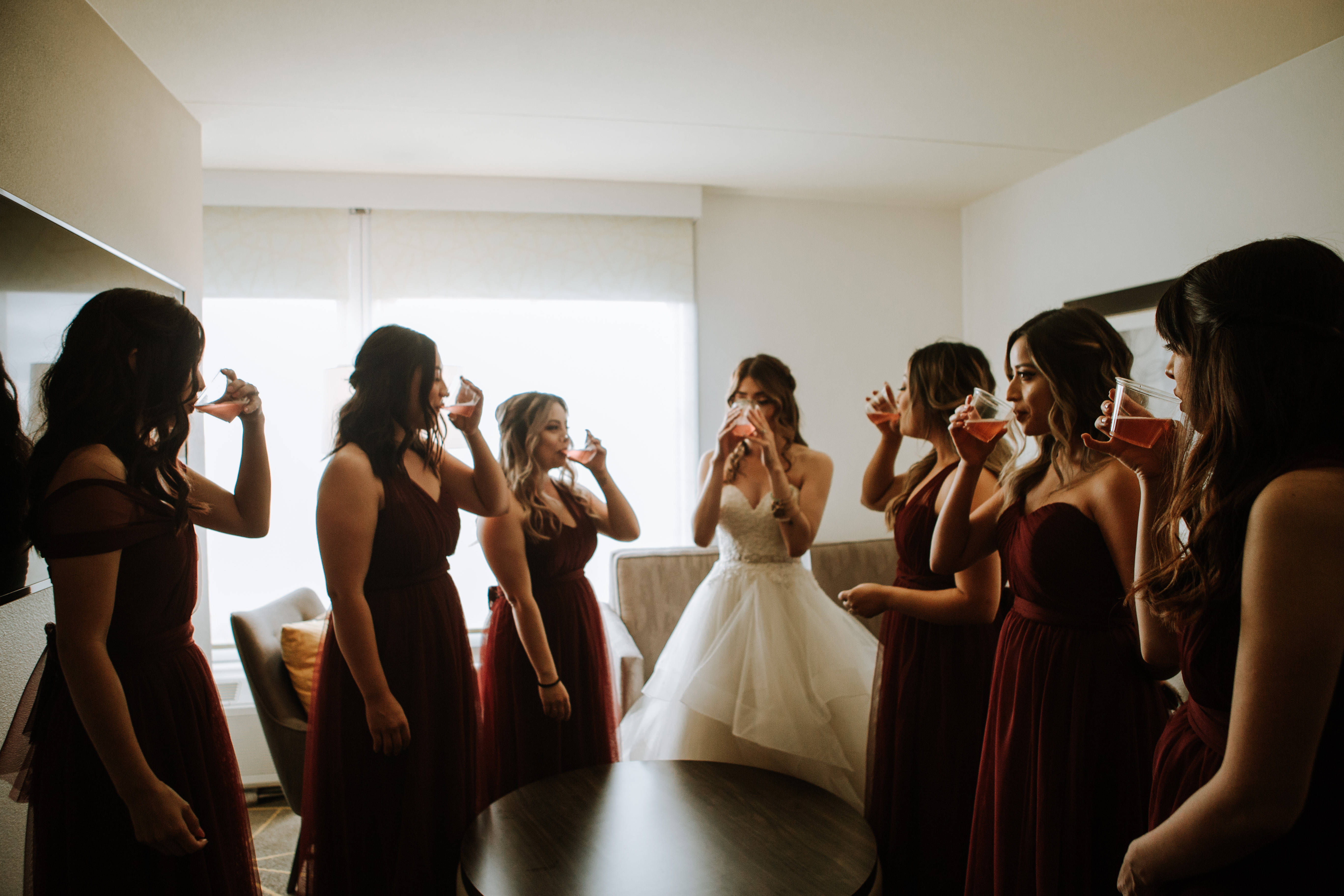 bride, white gown, bridesmaids, 5K Desktop Wallpaper