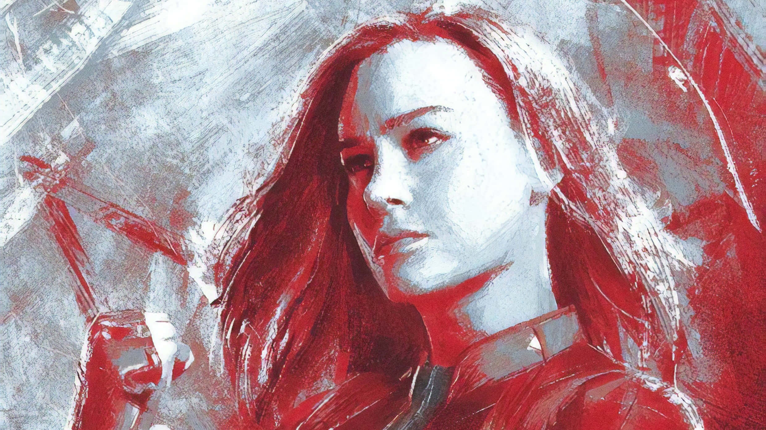 Brie Larson, red hair, red armor, Full HD Desktop Wallpaper