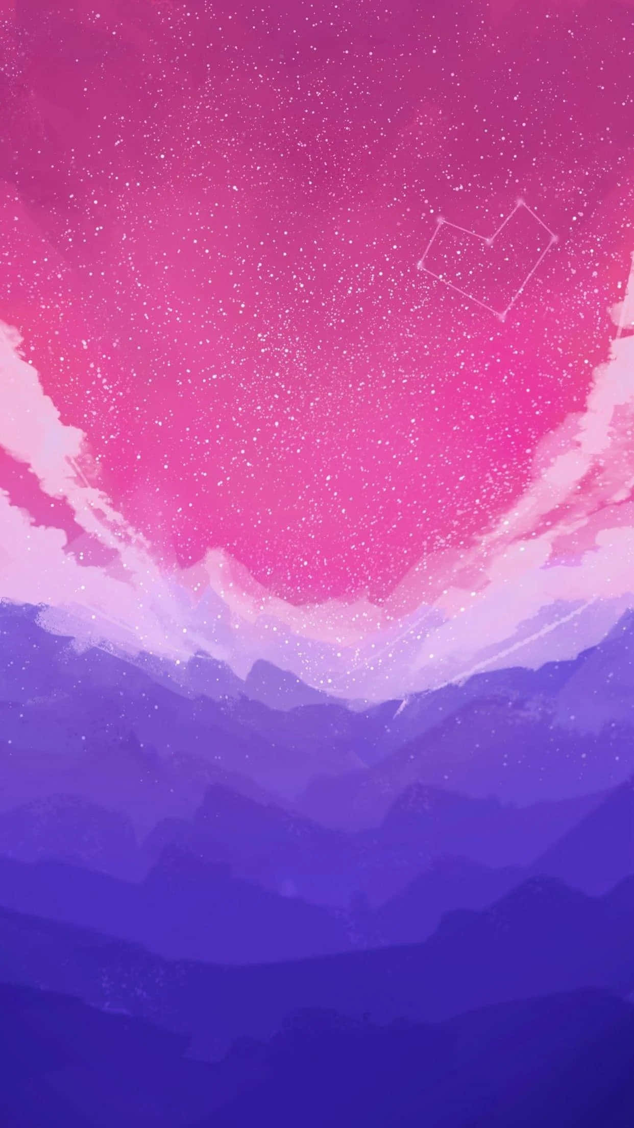 Bright Aesthetic, pink and purple sky, stars, Full HD Phone Wallpaper