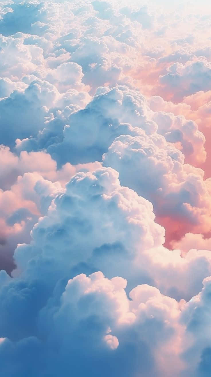 cotton candy cloudscape, soft blue and pink hues, serene sky, HD Phone Wallpaper