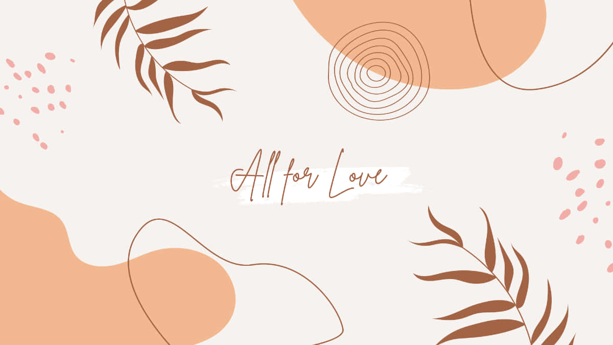 Bright Aesthetic, brown leaf silhouettes, peach shapes, SD Desktop Wallpaper