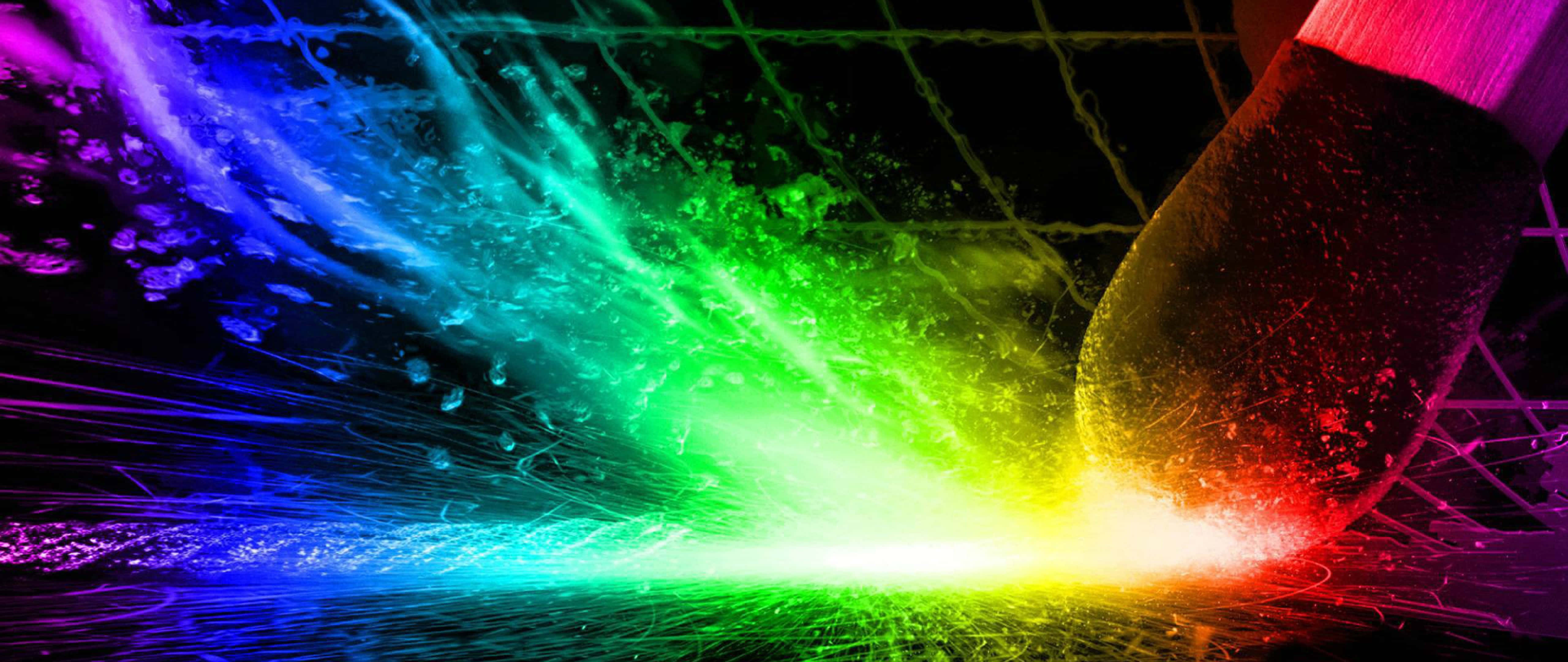Bright Color, rainbow splash, neon streaks, 5K Desktop Wallpaper