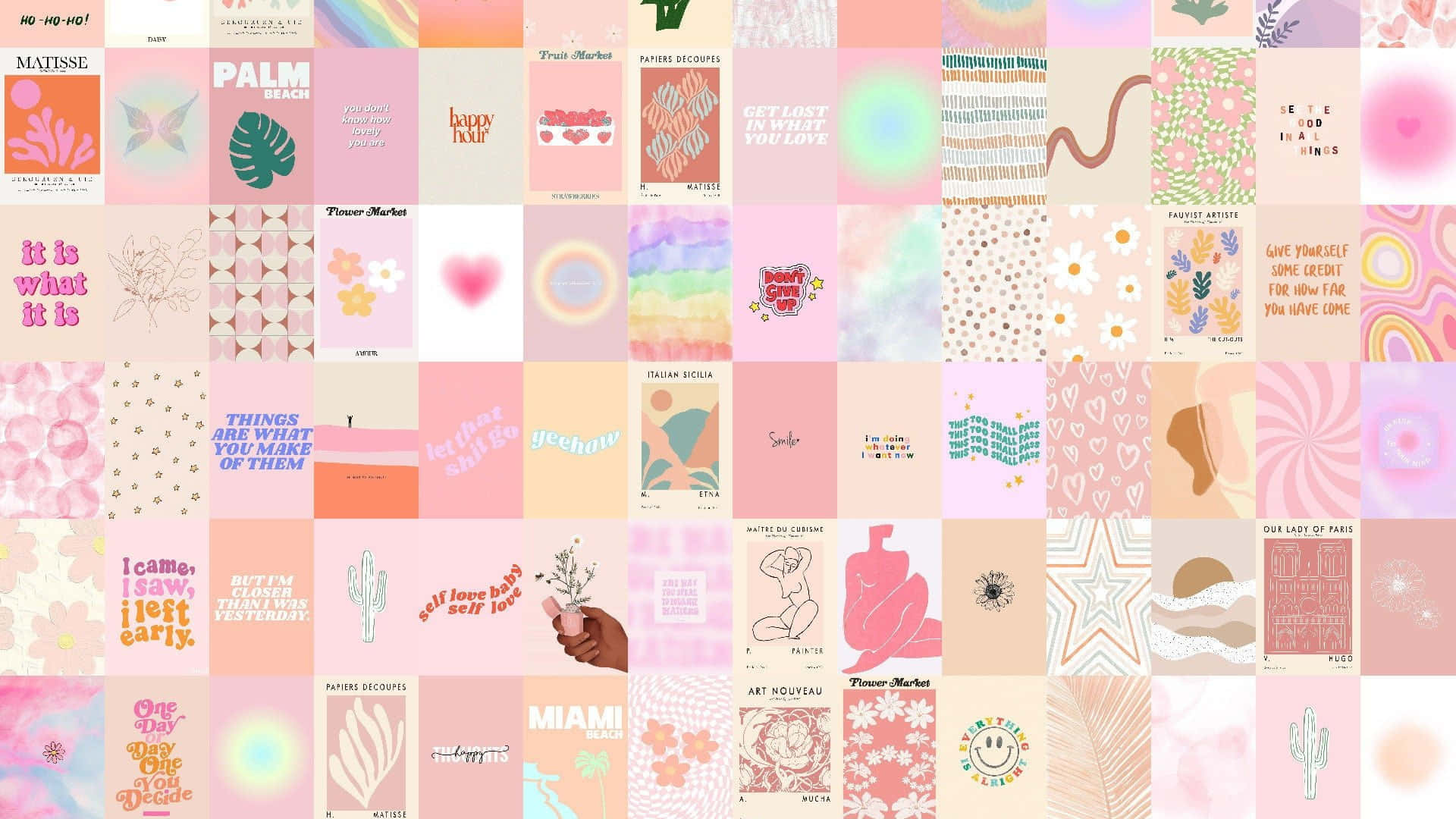 pastel-colored, floral patterns, motivational quotes, Full HD Desktop Wallpaper