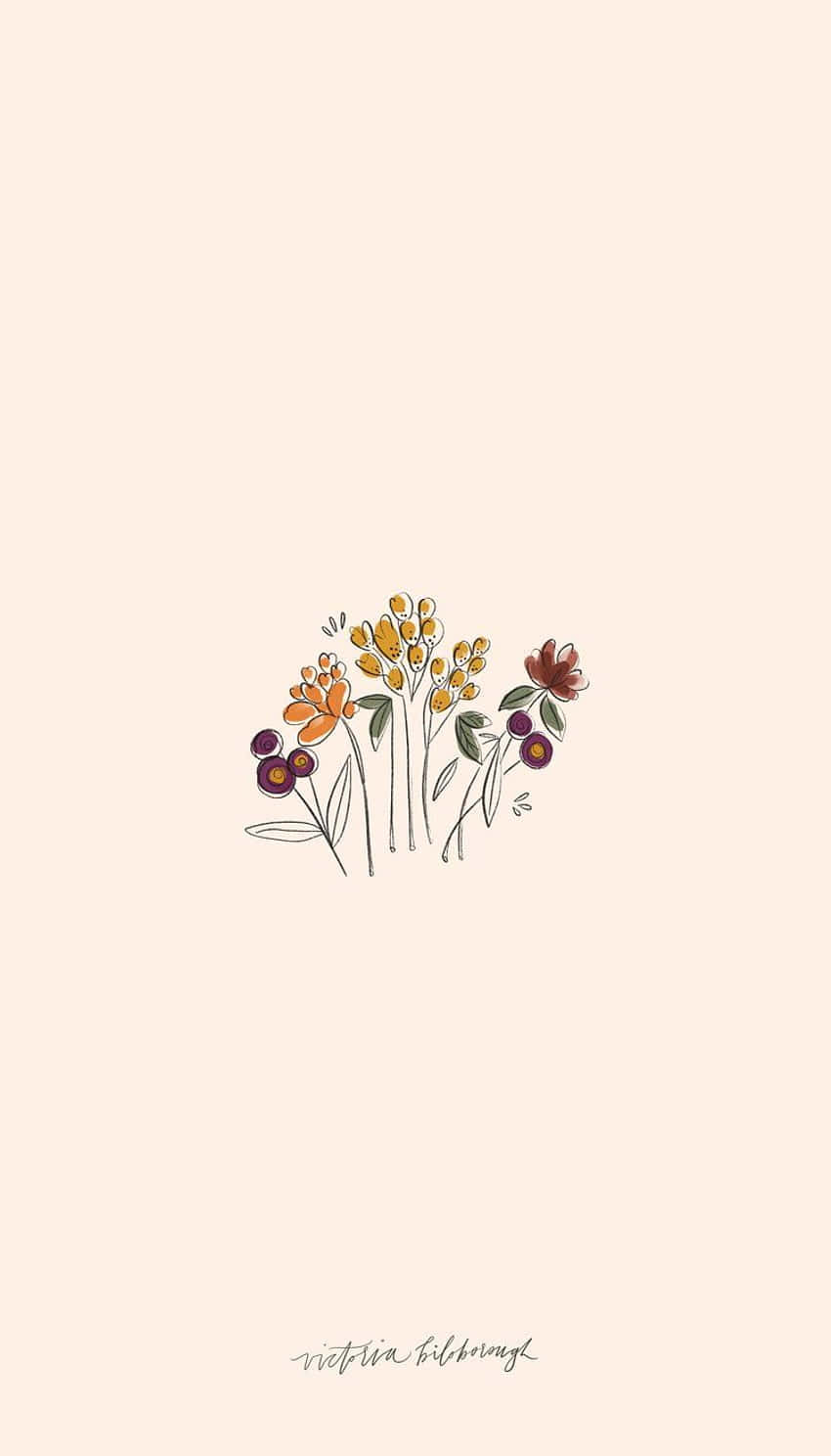 simple flower, orange yellow, purple, HD Phone Wallpaper