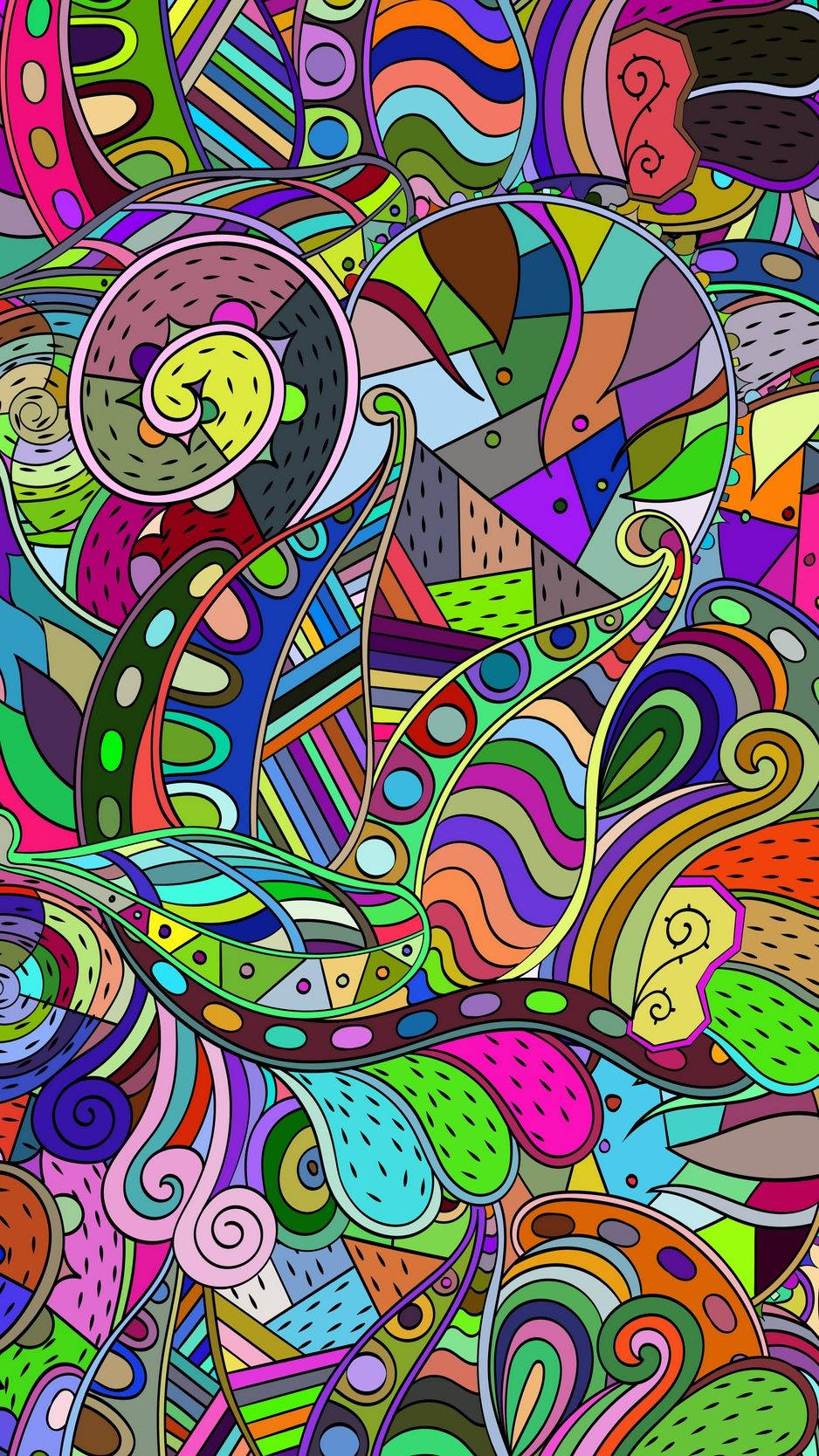 bright colorful iphone, paisley patterns, vibrant abstract swirls, HD Phone Wallpaper