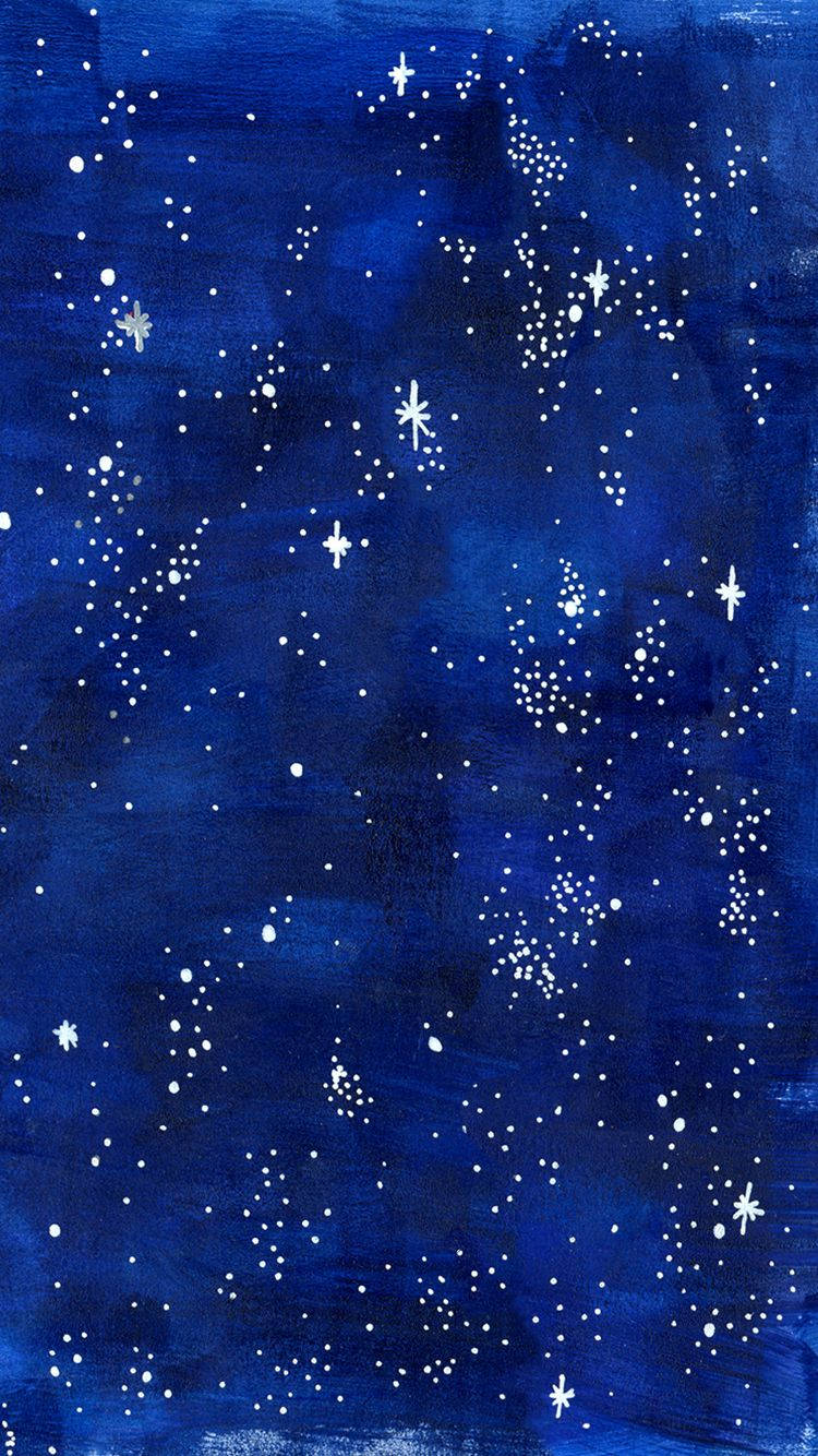 deep blue, watercolor canvas, white specks, HD Phone Wallpaper