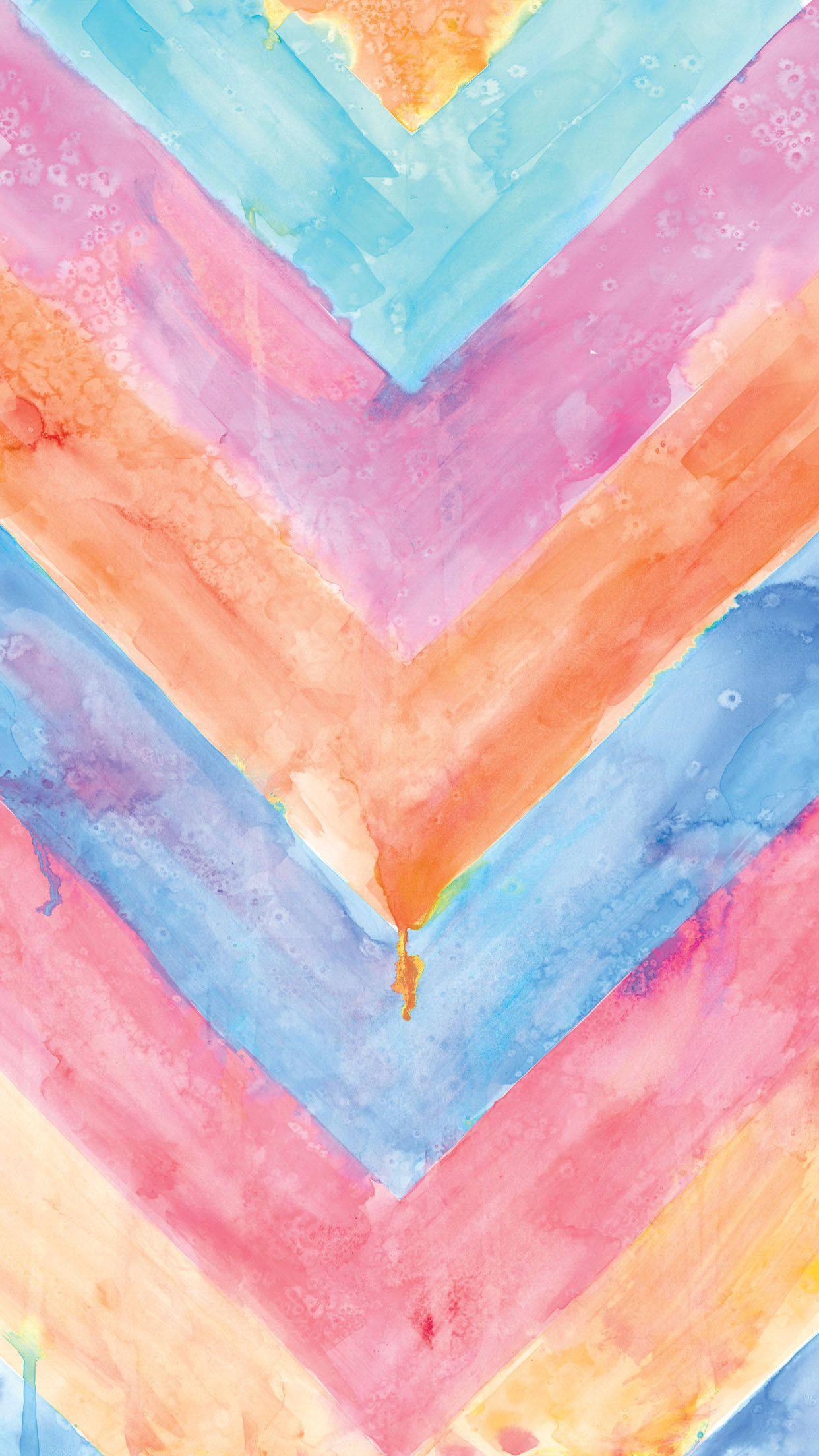 Bright iPhone, watercolor chevron pattern, soft pink, Full HD Phone Wallpaper