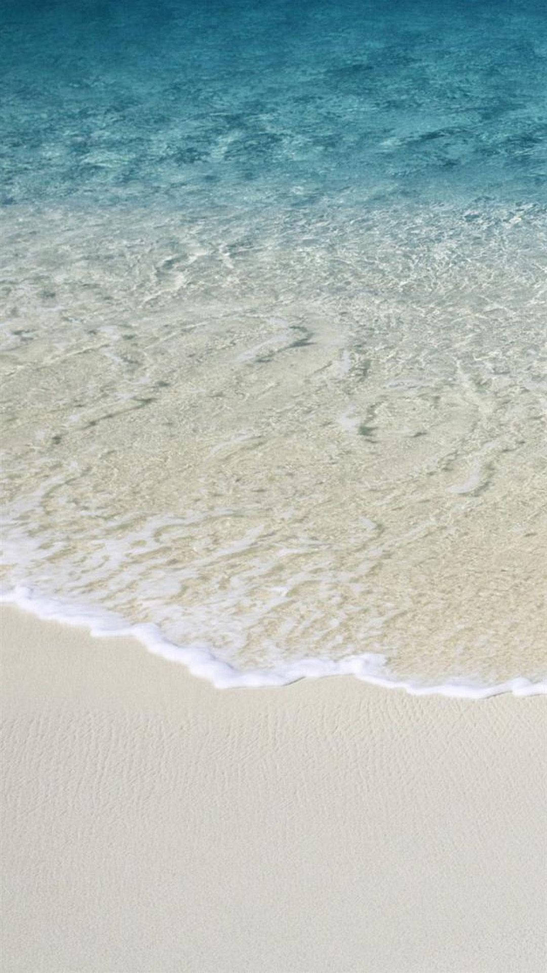 turquoise waves, pristine white sandy shore, bright sunlight, Full HD Phone Wallpaper