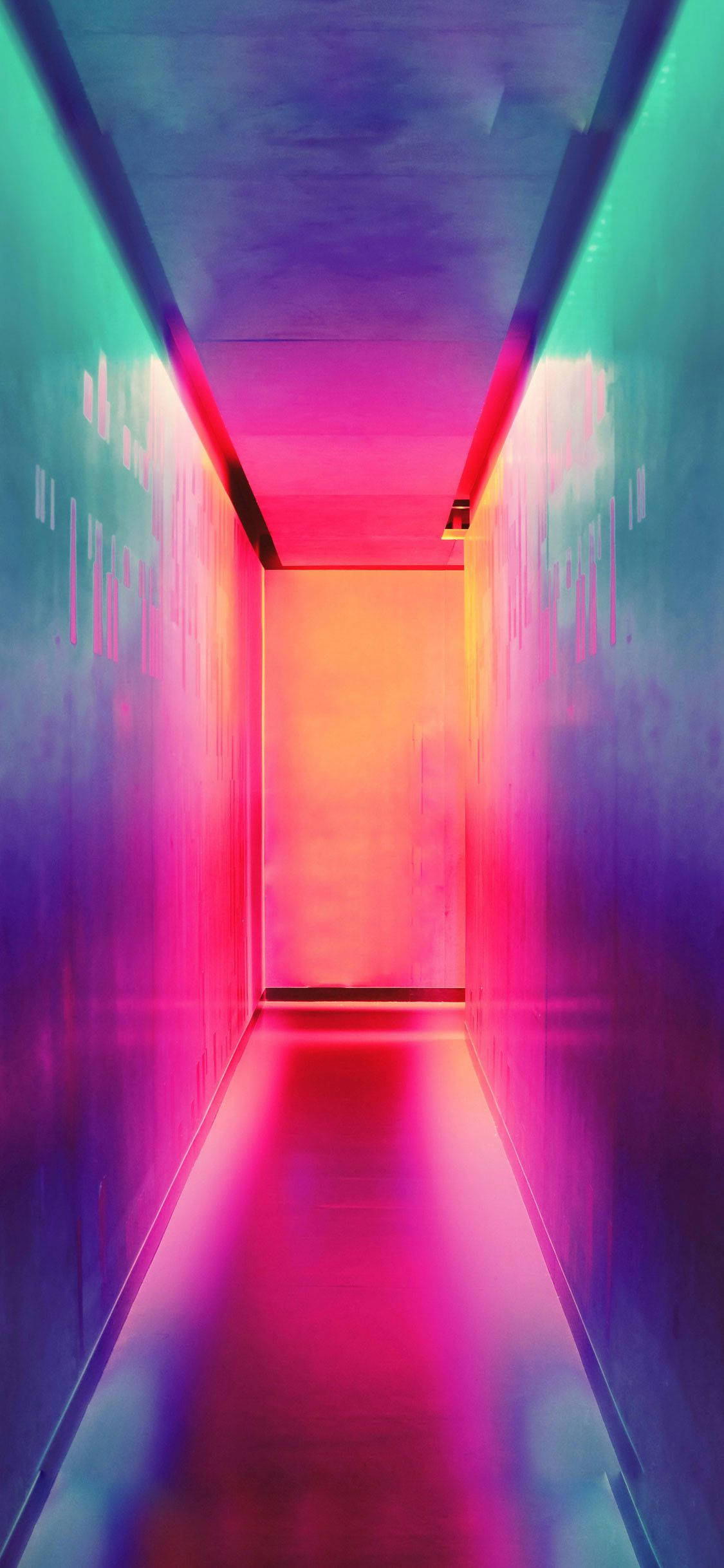 bright colorful iPhone, pink blue hallway, neon pink, Full HD Phone Wallpaper