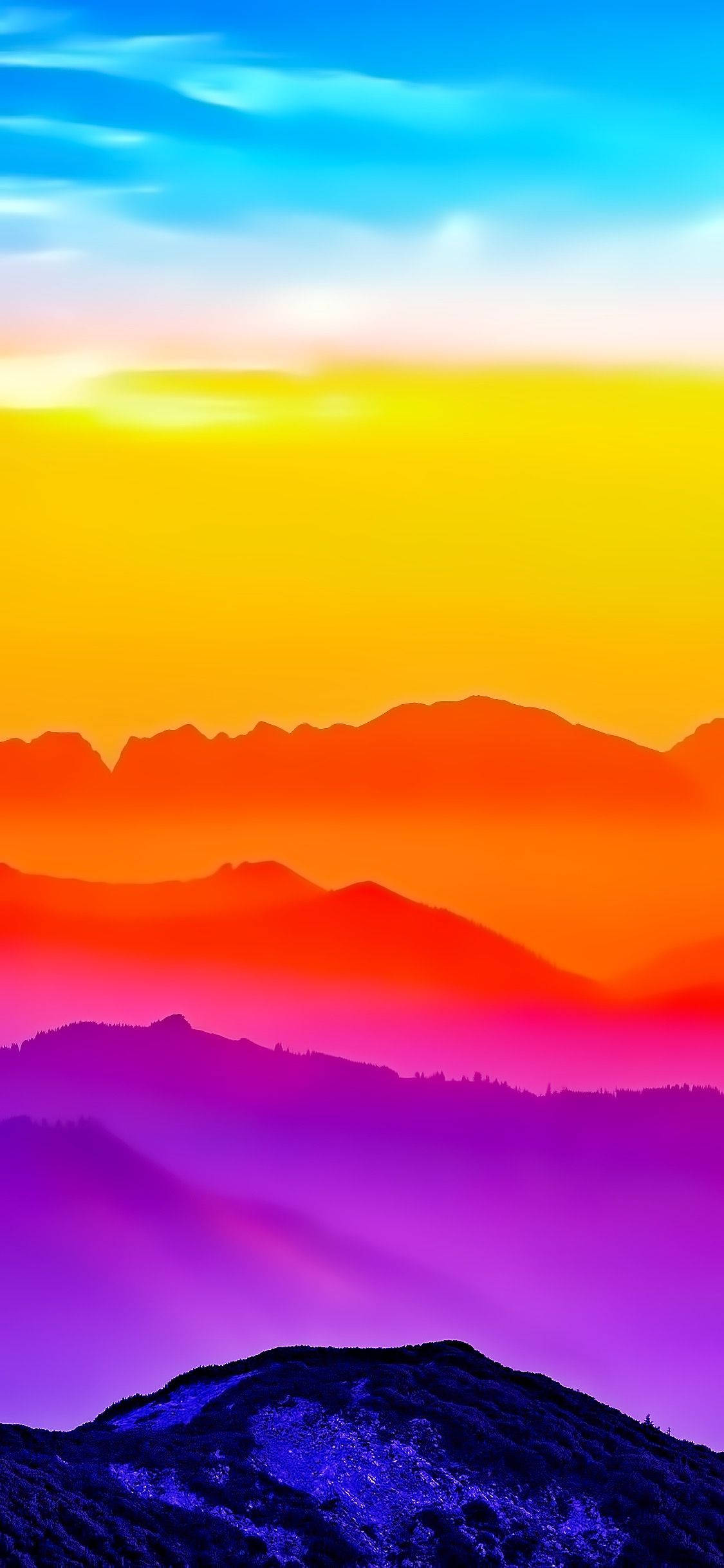 Bright iPhone, sunset, fiery orange, Full HD Phone Wallpaper