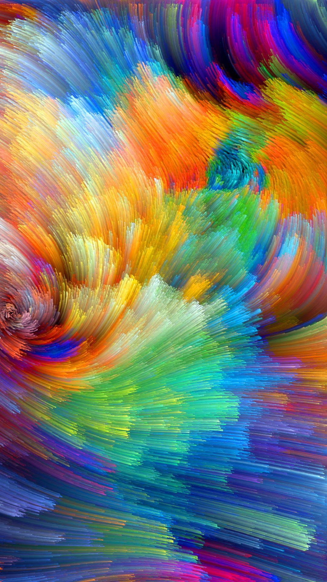 bright colorful iPhone line swirls, rainbow hues, vibrant swirling brushstrokes, Full HD Phone Wallpaper