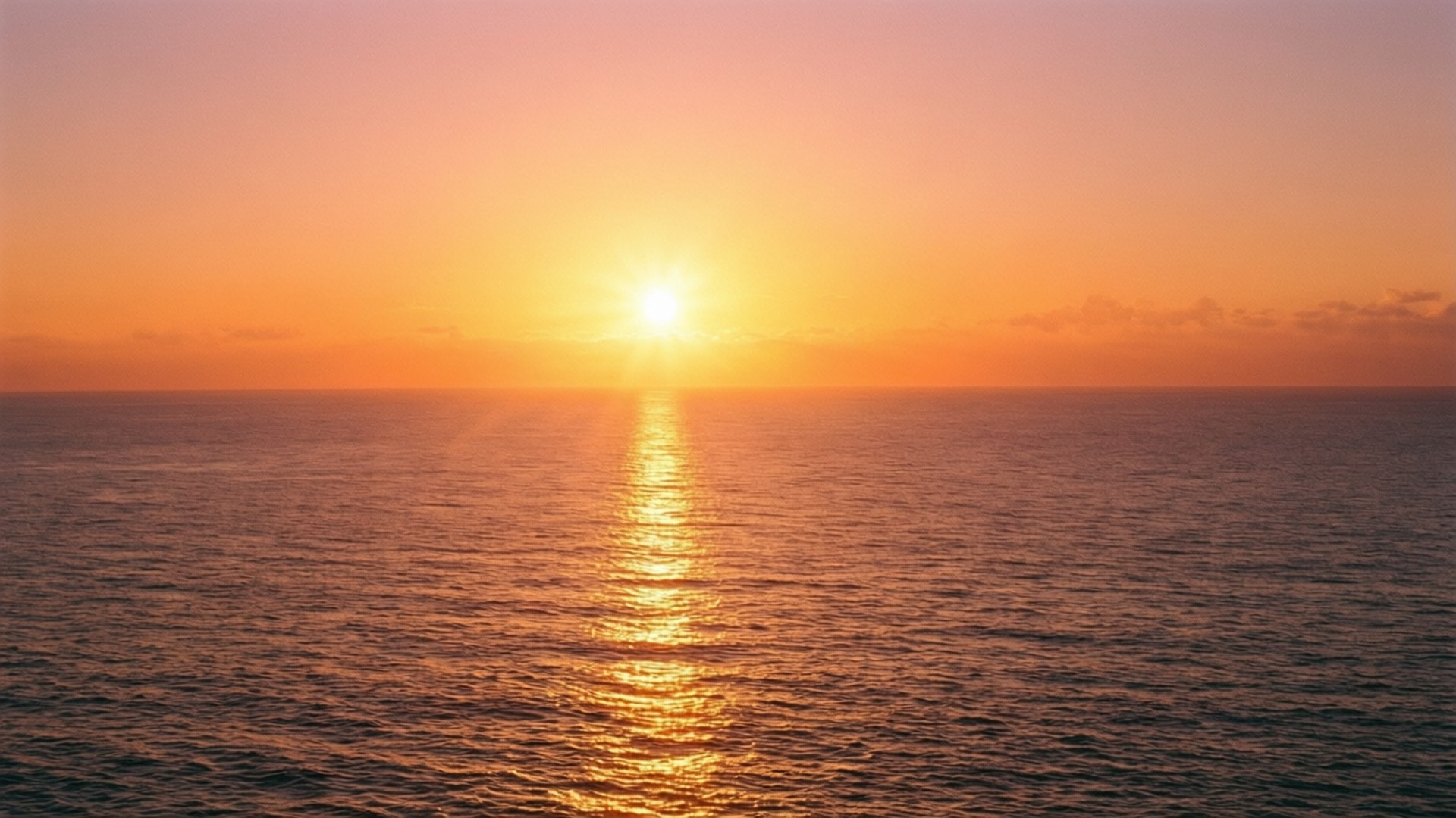 Golden Sunrise, ocean, golden path, Full HD Desktop Wallpaper