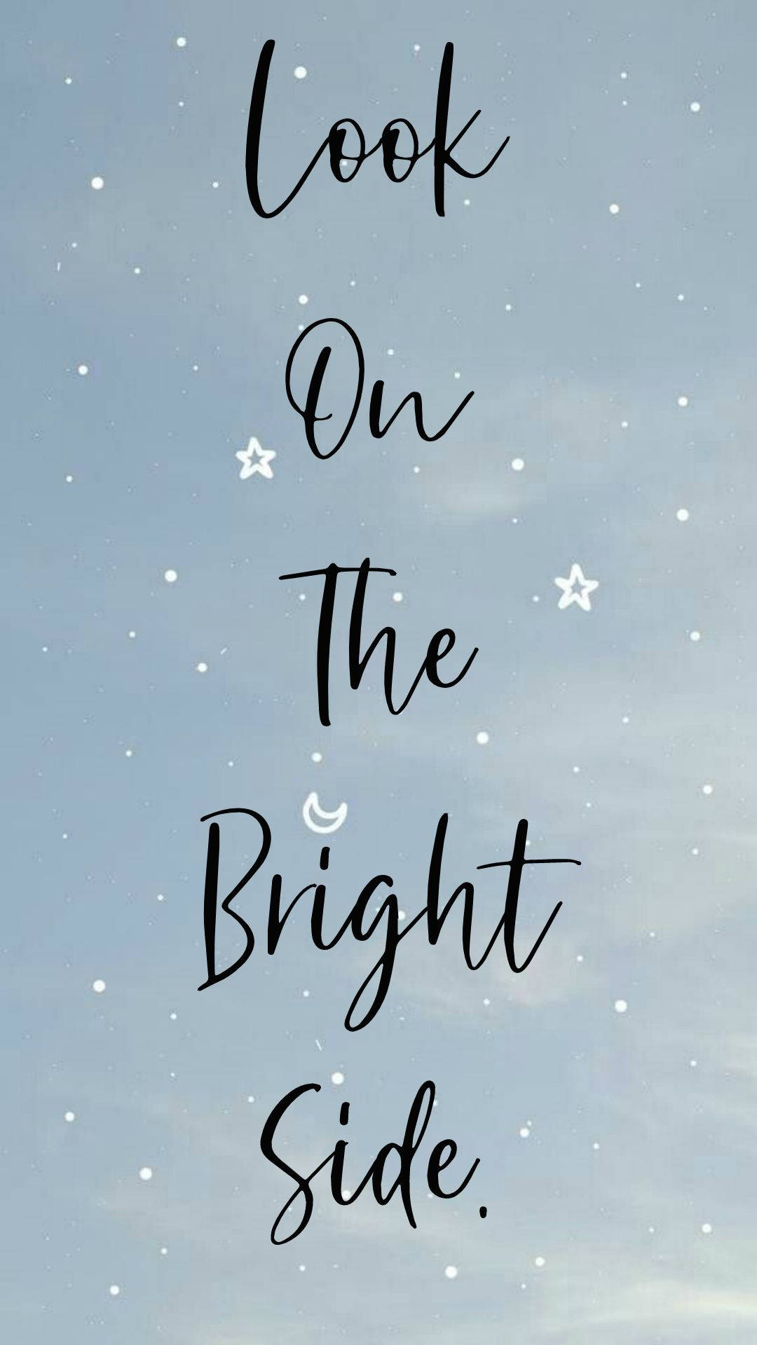 Bright Side, stars, crescent moon, Full HD Phone Wallpaper