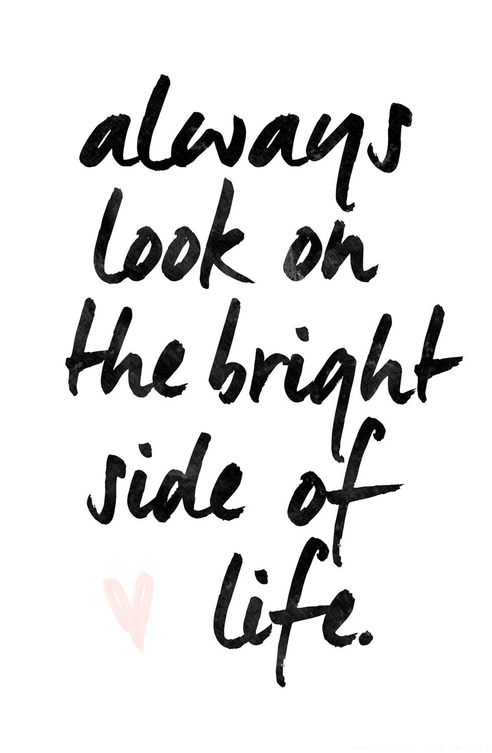 Bright Side, cursive, black ink, HD Phone Wallpaper