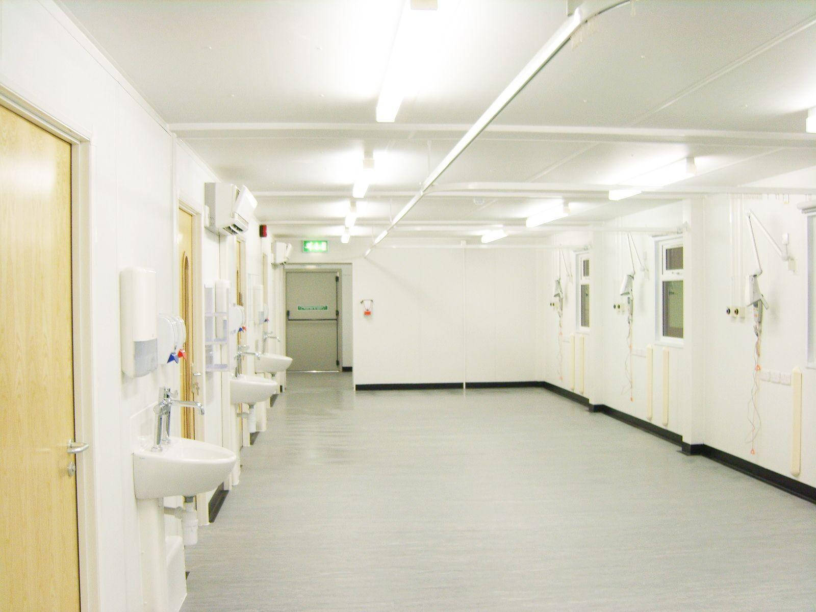 bright white hospital hallway, white walls, medical equipment, HD Desktop Wallpaper