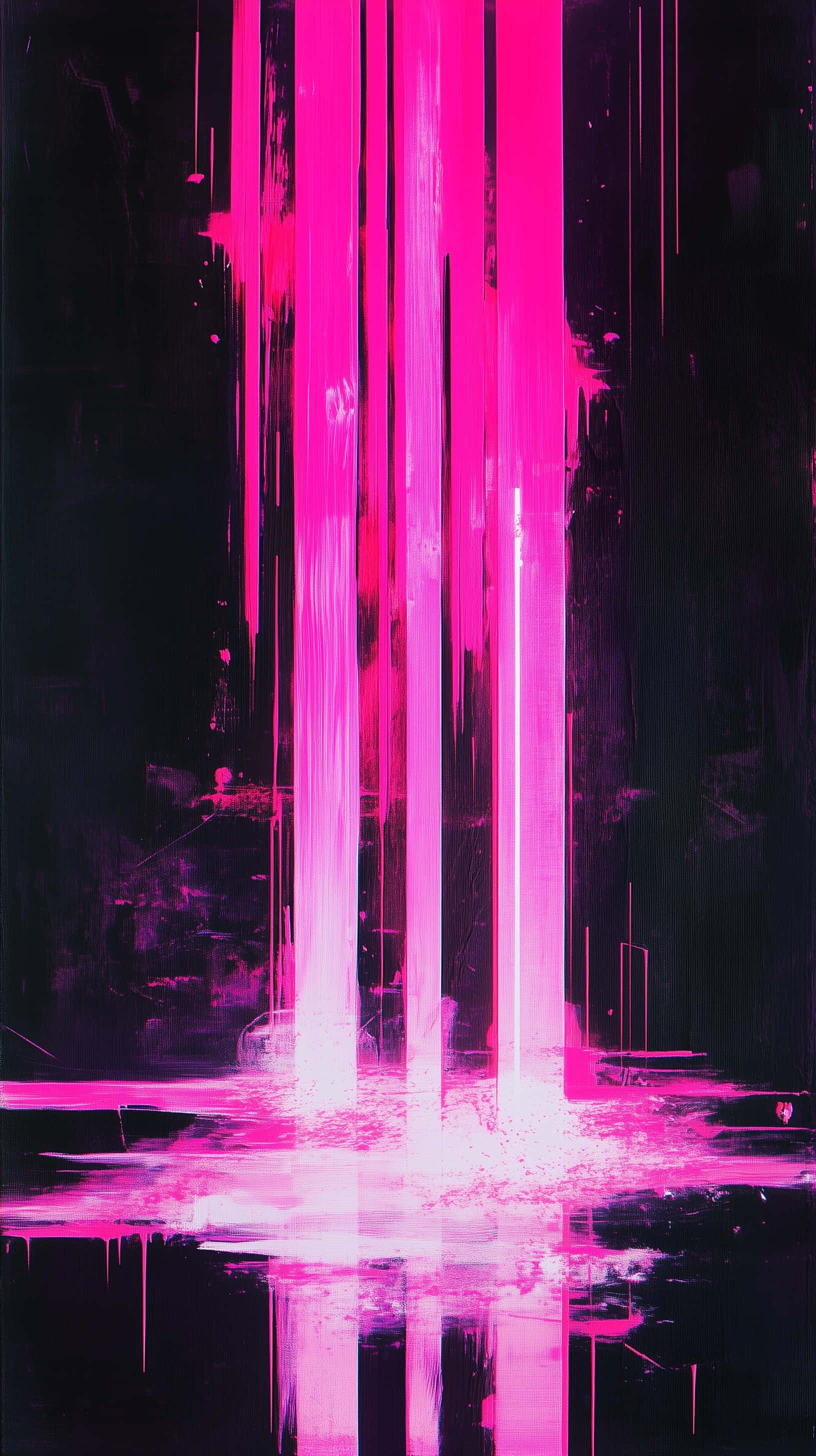 neon pink streaks, black background, vivid pink neon light, 2K Phone Wallpaper