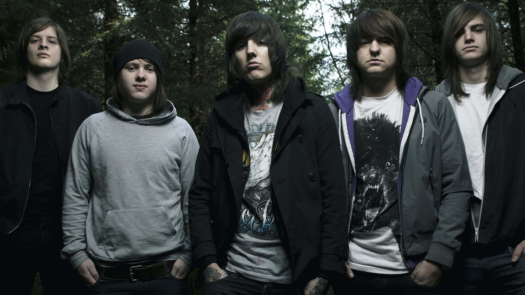 Bring Me The Horizon, forest, hoodies, Full HD Desktop Wallpaper
