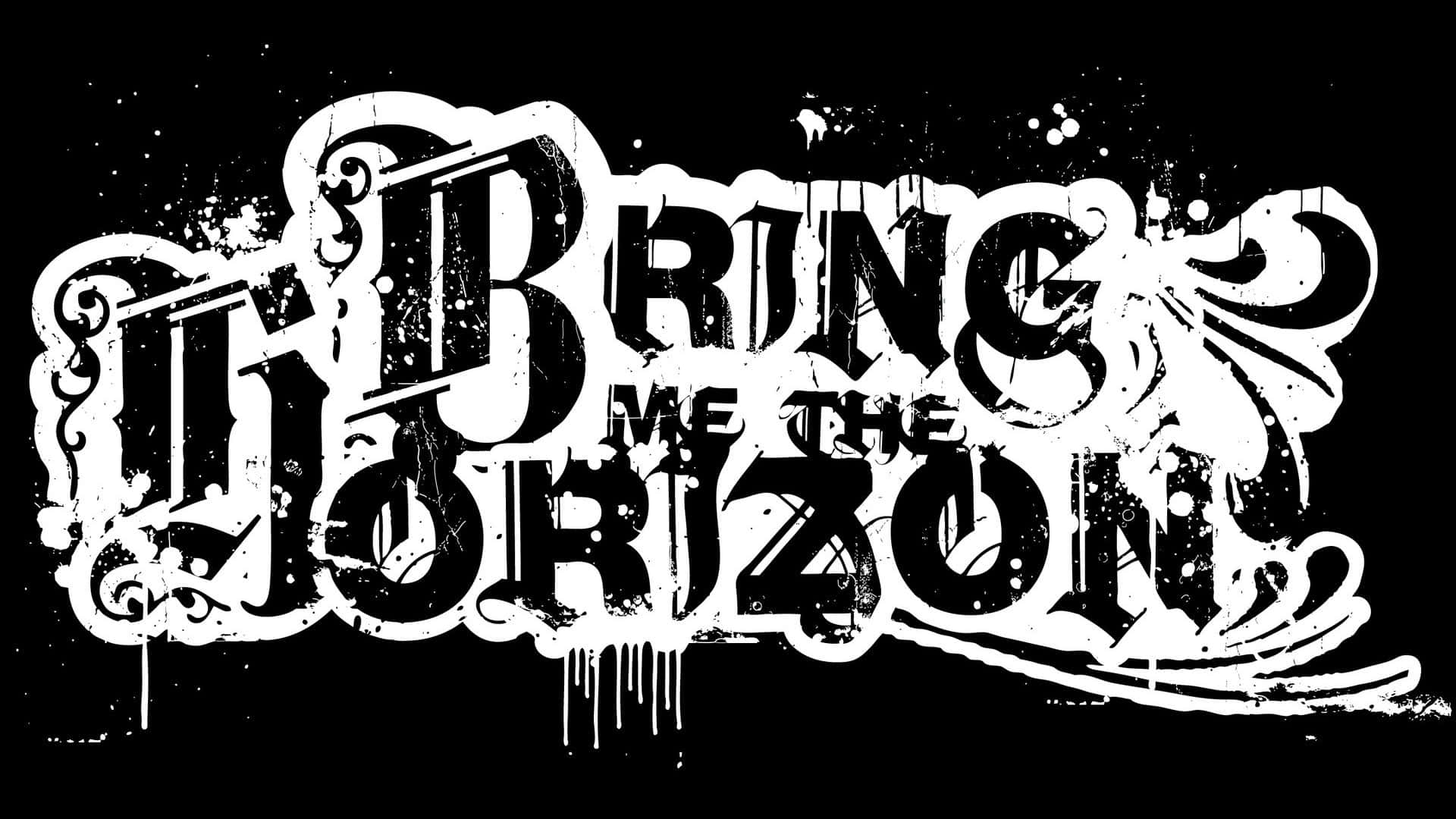 Bring Me The Horizon, white lettering, black background, Full HD Desktop Wallpaper
