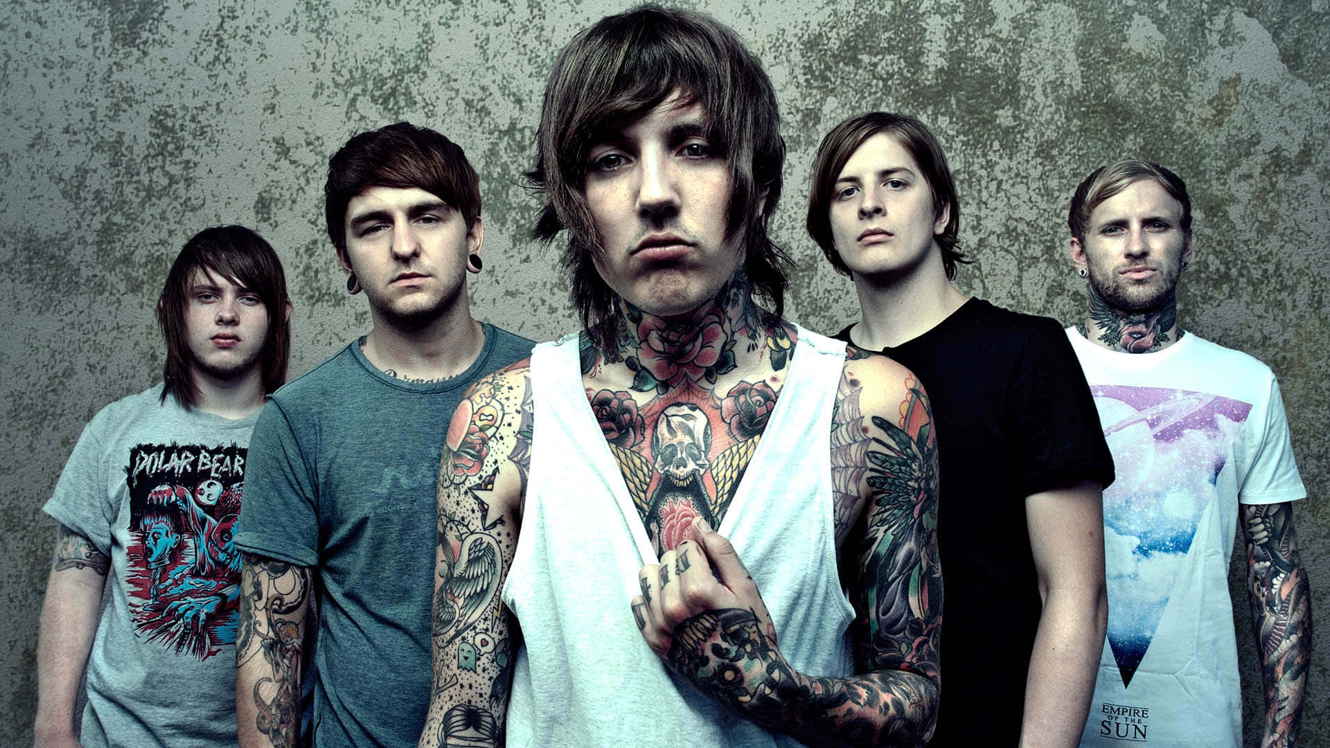 Bring Me The Horizon, band portrait, tattooed men, Full HD Desktop Wallpaper