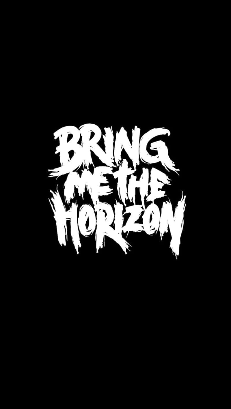 Bring Me The Horizon, black background, white graffiti-style text, HD Phone Wallpaper