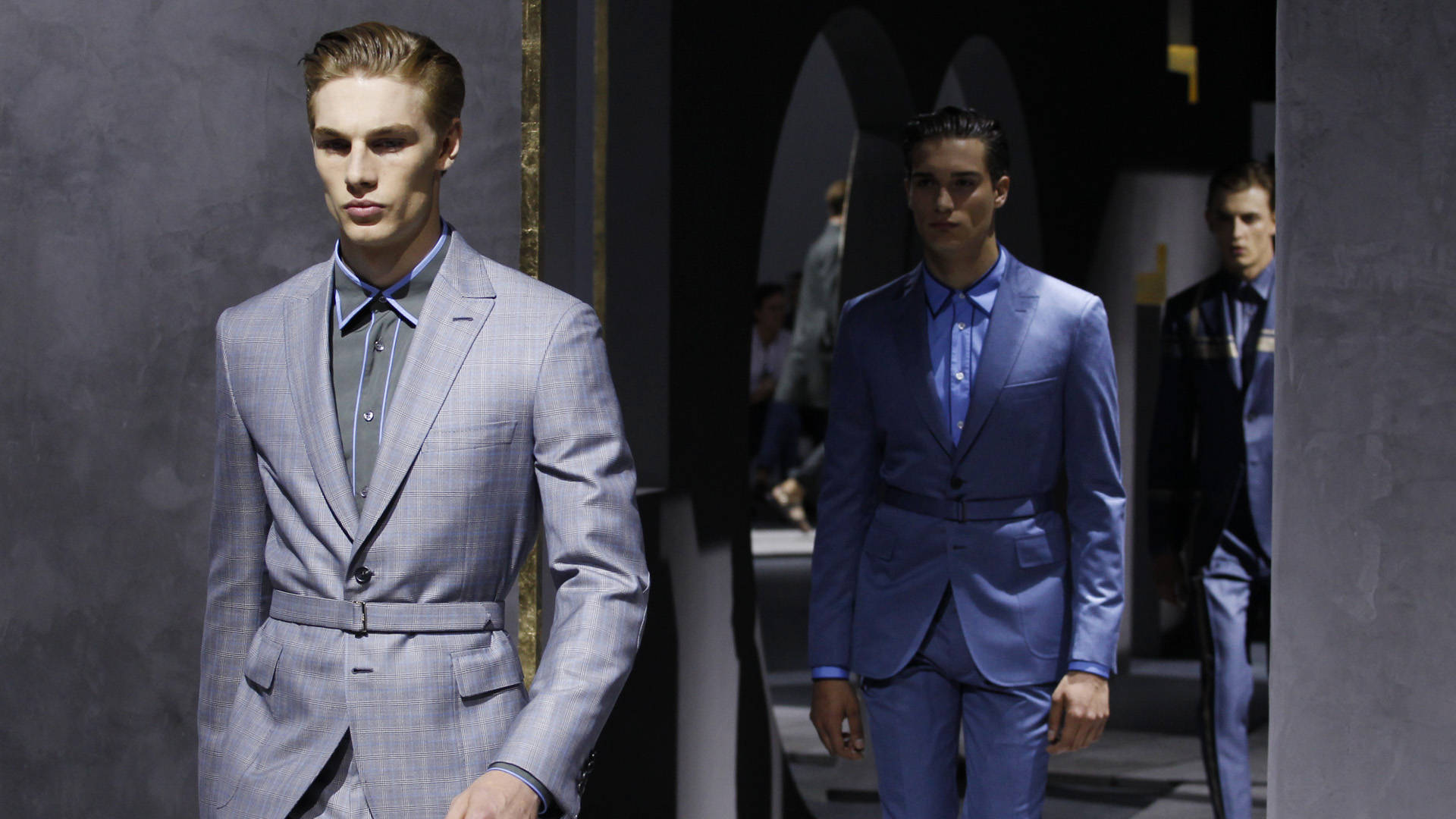 Brioni, 2016 fashion show, tailored blue suits, Full HD Desktop Wallpaper