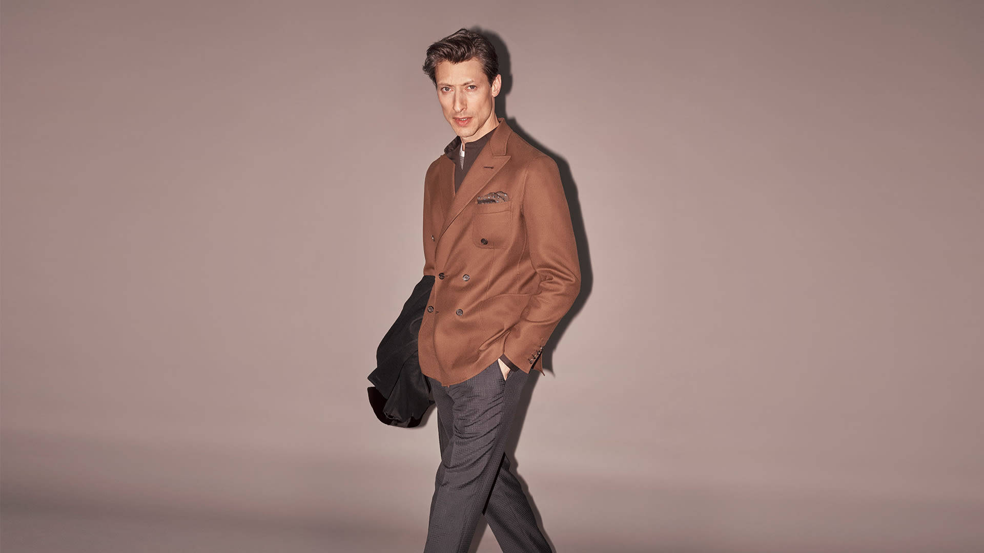 Brioni, Fall 2019, brown double-breasted blazer, Full HD Desktop Wallpaper