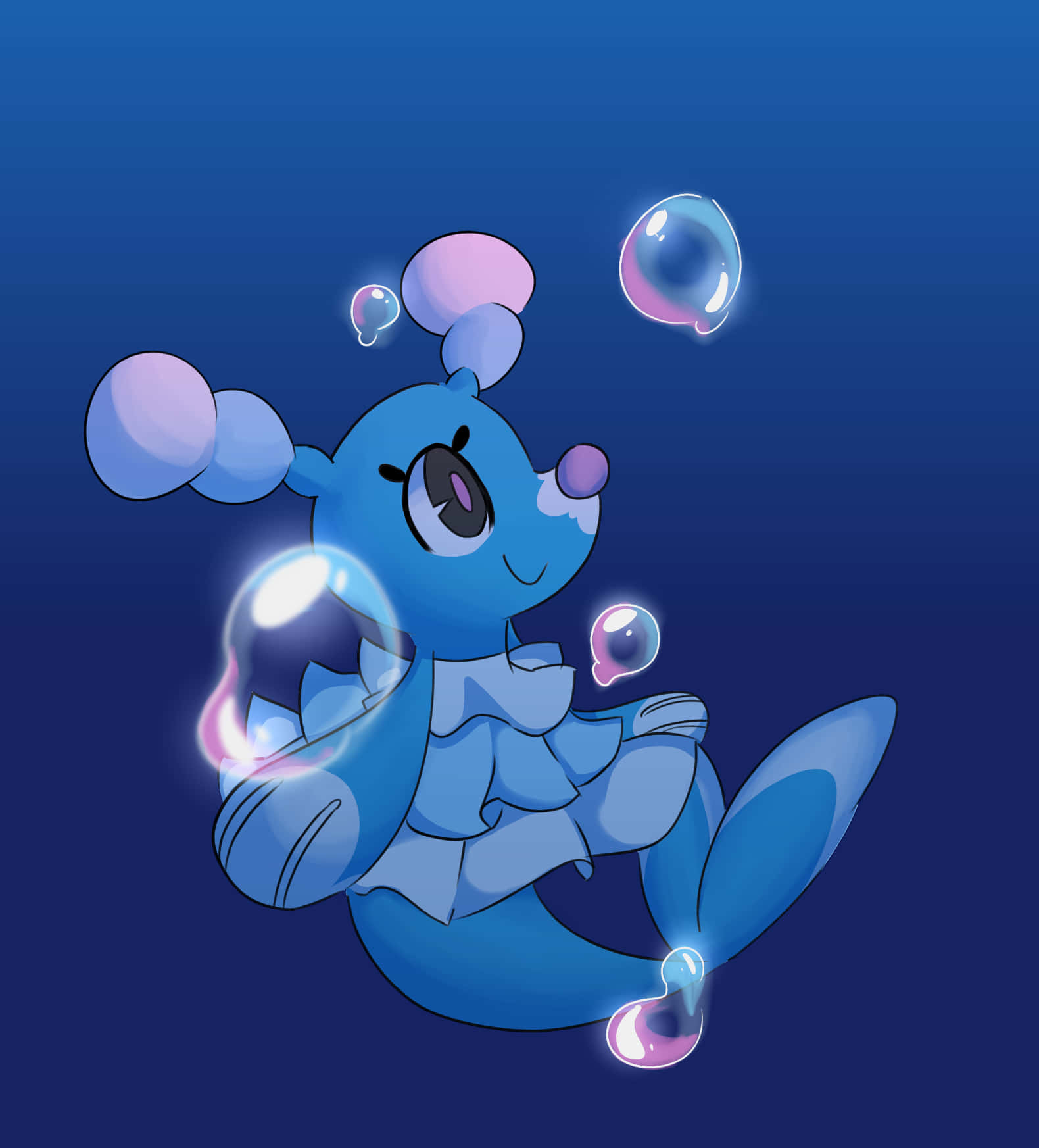 Brionne, bubbles, blue gradient background, HD Phone Wallpaper