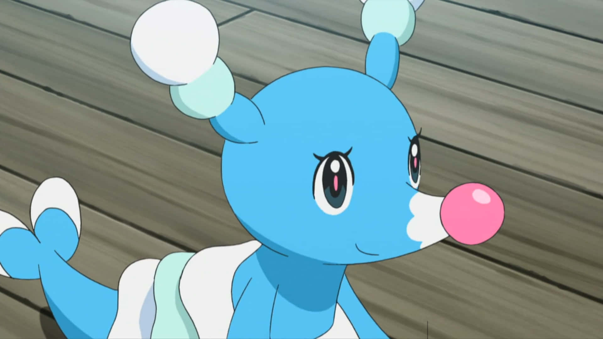Brionne, blue anime Pokémon, pink bubblegum bubble, Full HD Desktop Wallpaper