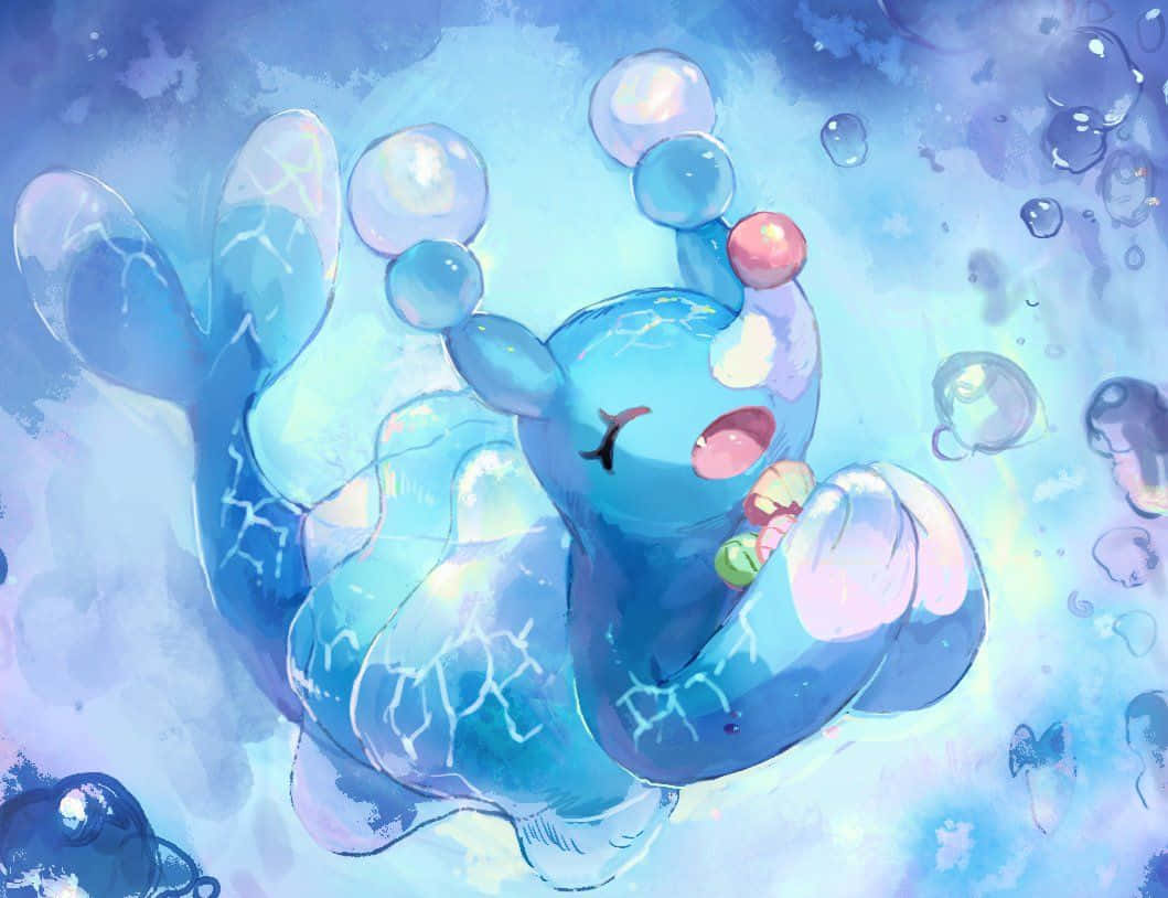 Brionne, blue water-type Pokémon, dreamy aquatic scene, SD Desktop Wallpaper