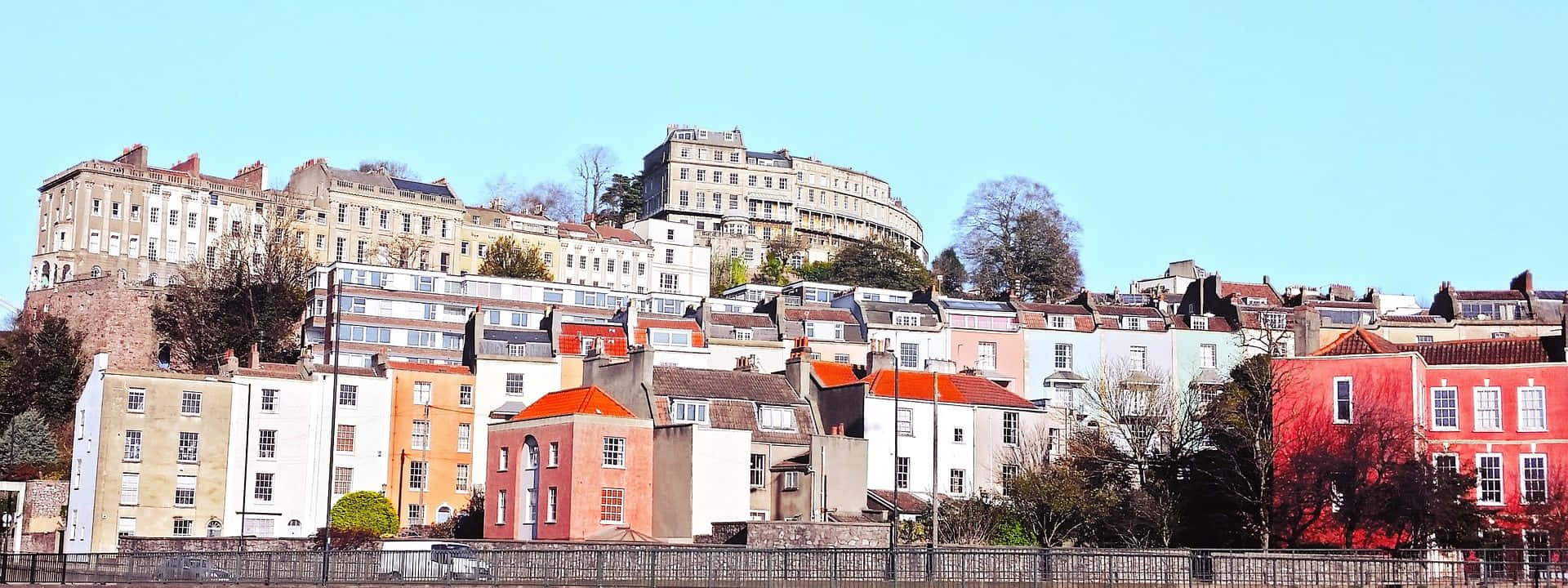 Bristol, historic houses, hillside, Full HD Desktop Wallpaper