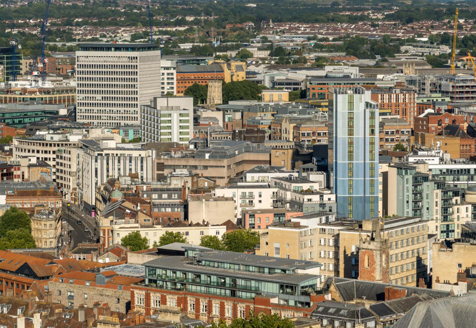 Bristol, cityscape, aerial view, Full HD Desktop Wallpaper