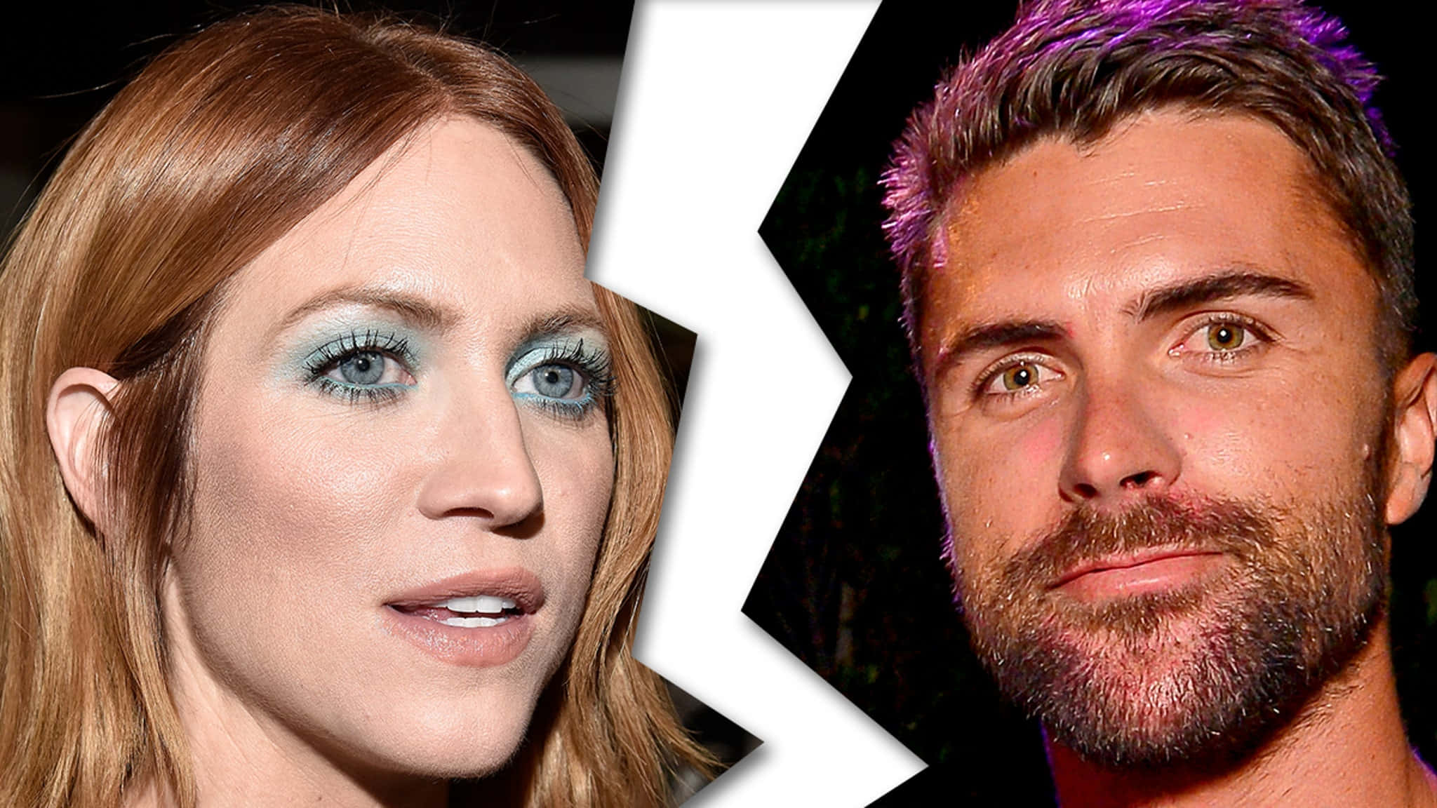 Brittany Snow, blue eyeshadow, purple-lit hair, Full HD Desktop Wallpaper