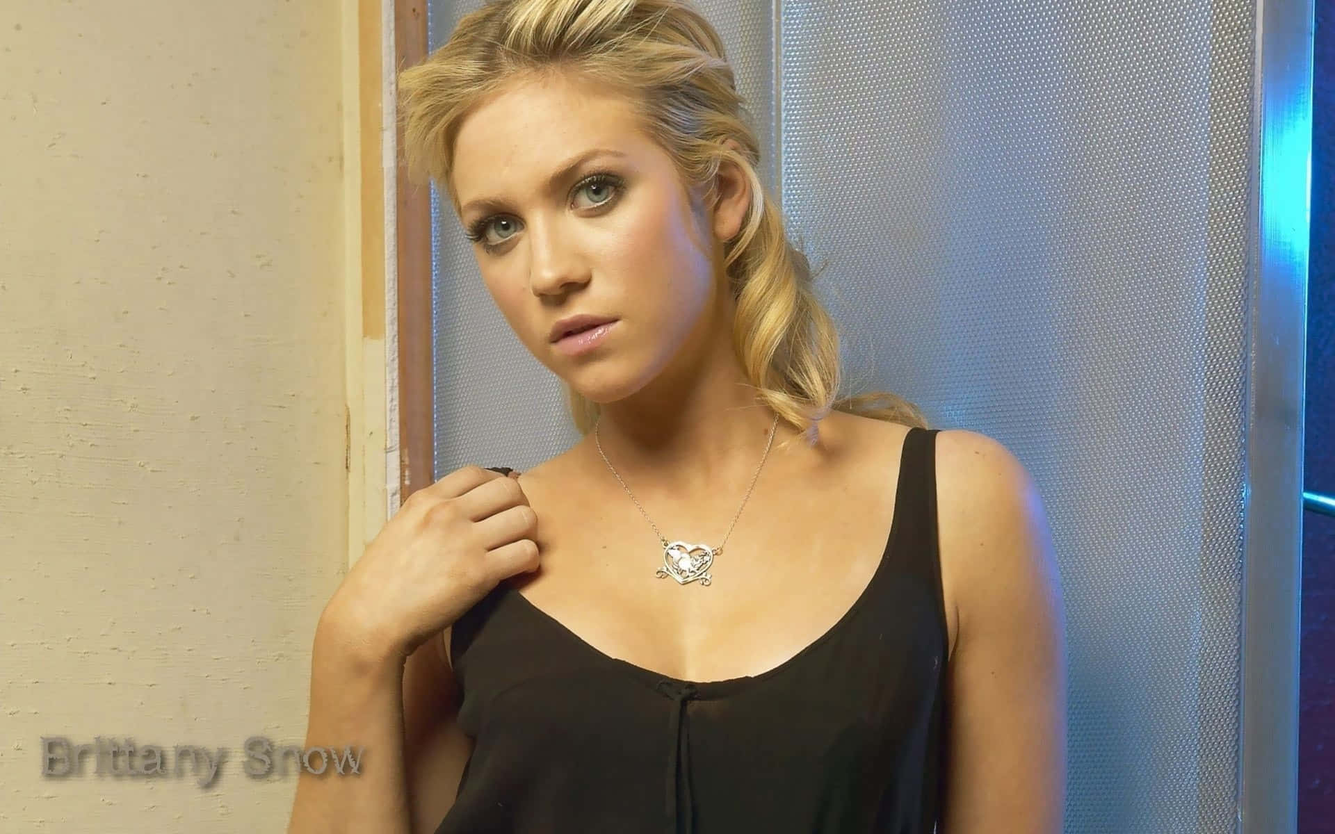 Brittany snow, black top, textured wall, Full HD Desktop Wallpaper