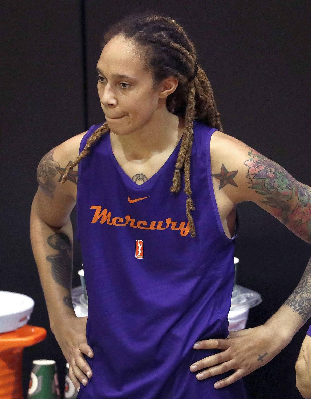 Brittney Griner, purple Mercury jersey, tattoos, HD Phone Wallpaper