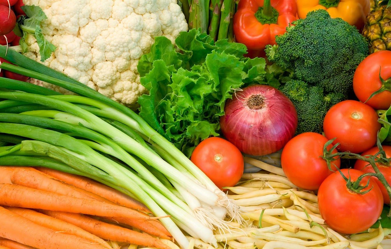broccoli, carrots, tomatoes, HD Desktop Wallpaper