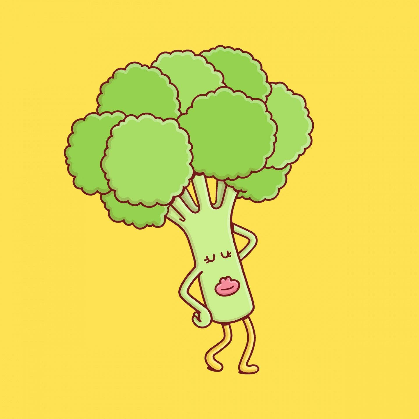 Broccoli With Annoying Face, cartoon broccoli, arms legs, HD Desktop Wallpaper