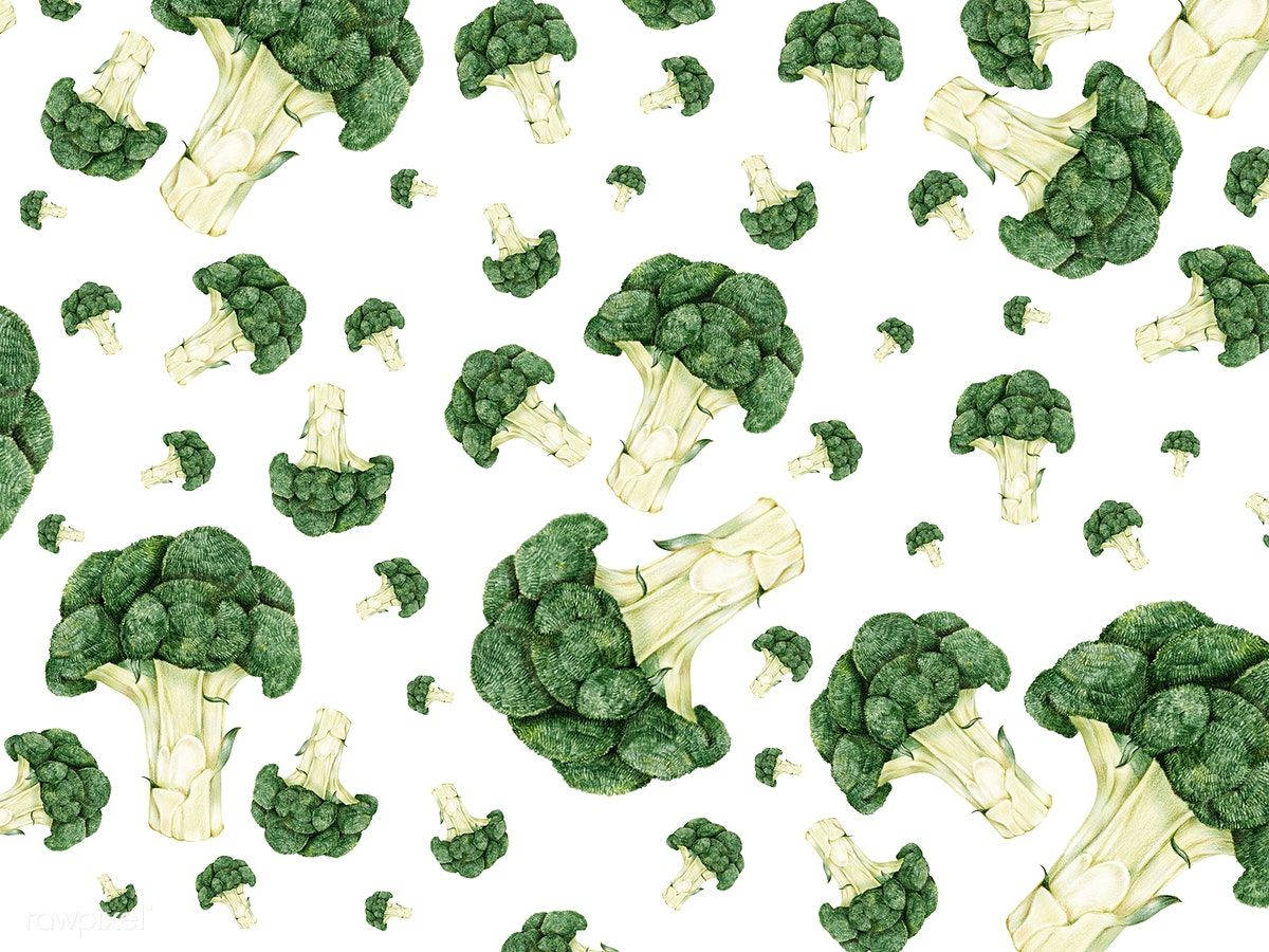aesthetic green broccoli, fresh broccoli florets, clean white background, SD Desktop Wallpaper