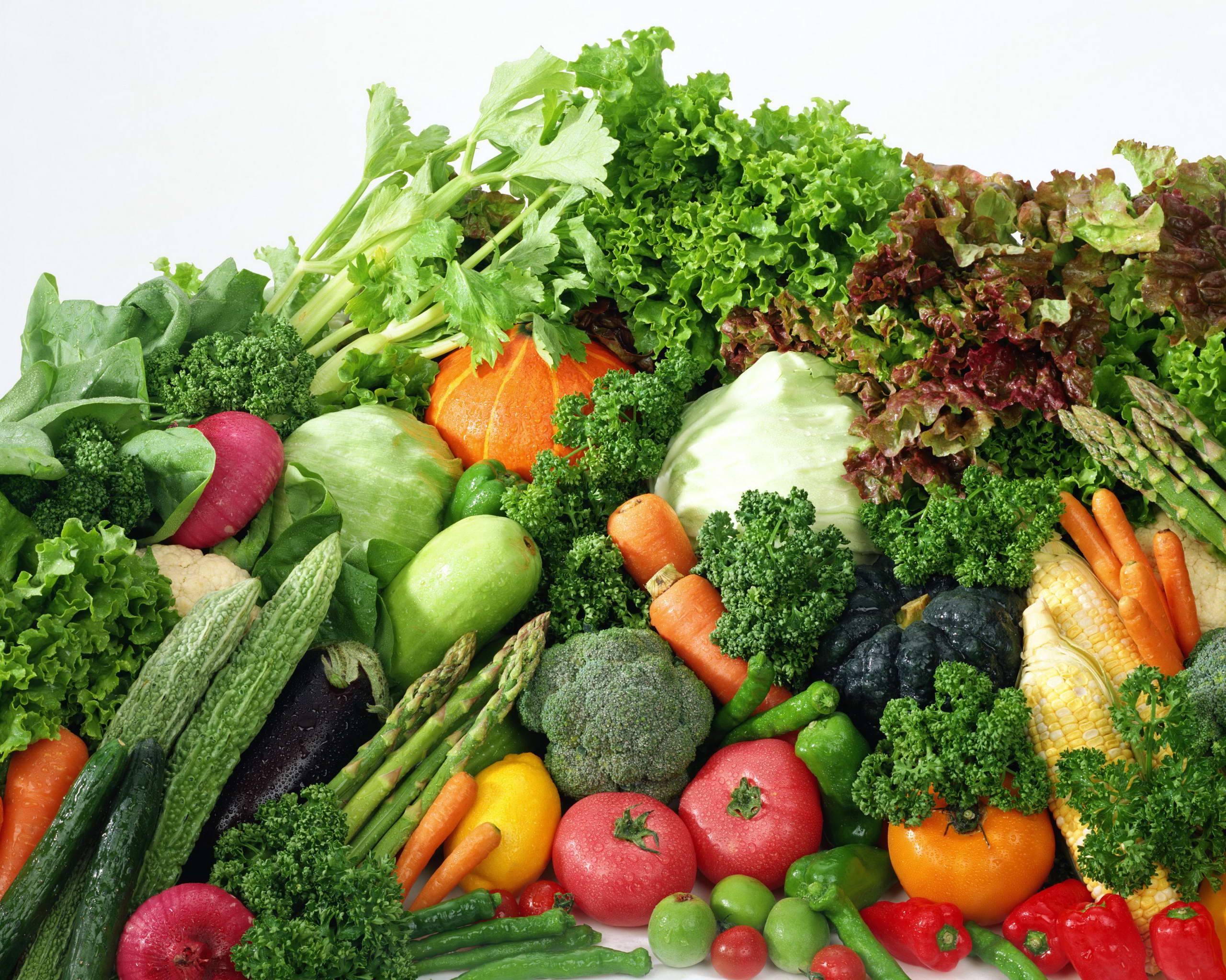 broccoli, lettuce, carrots, 2K Desktop Wallpaper