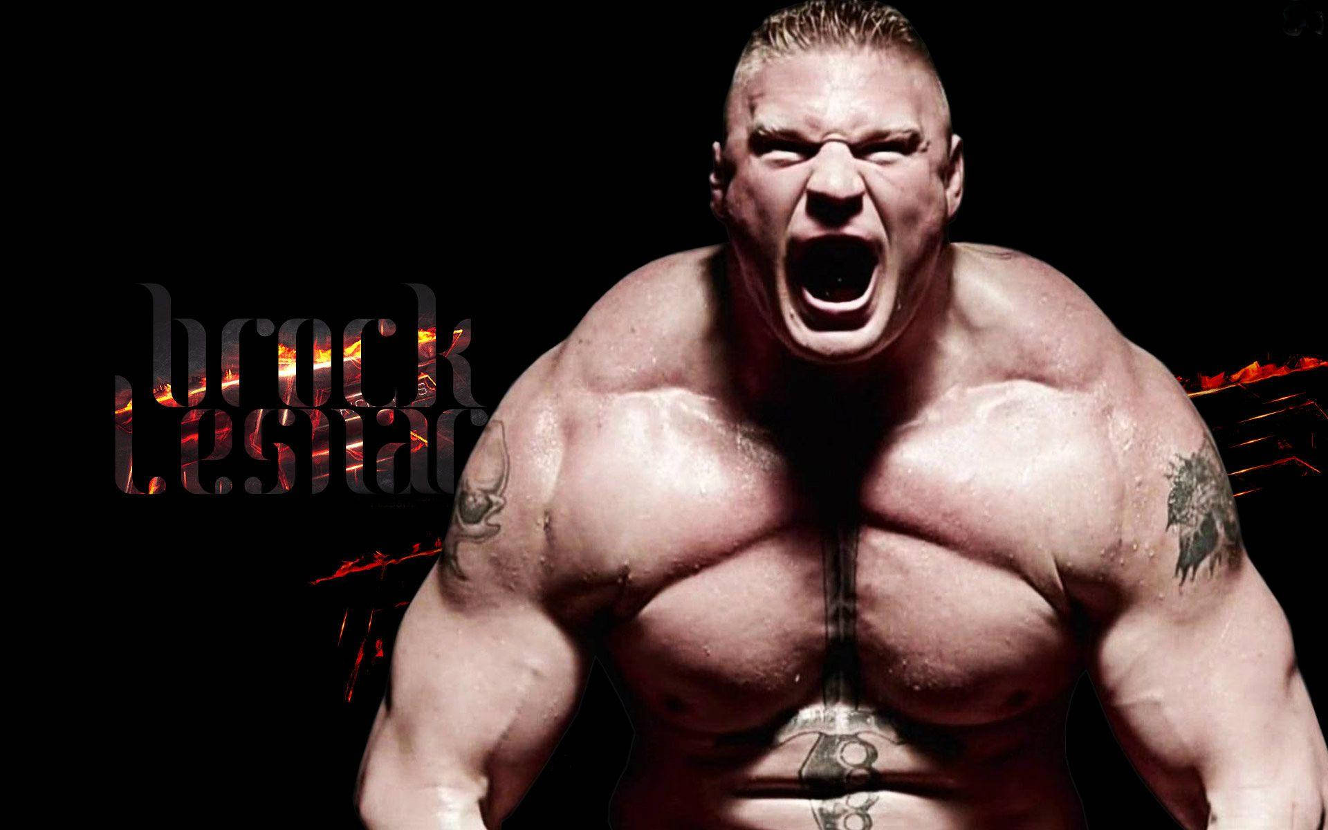 Brock Lesnar, ripped, roaring, Full HD Desktop Wallpaper