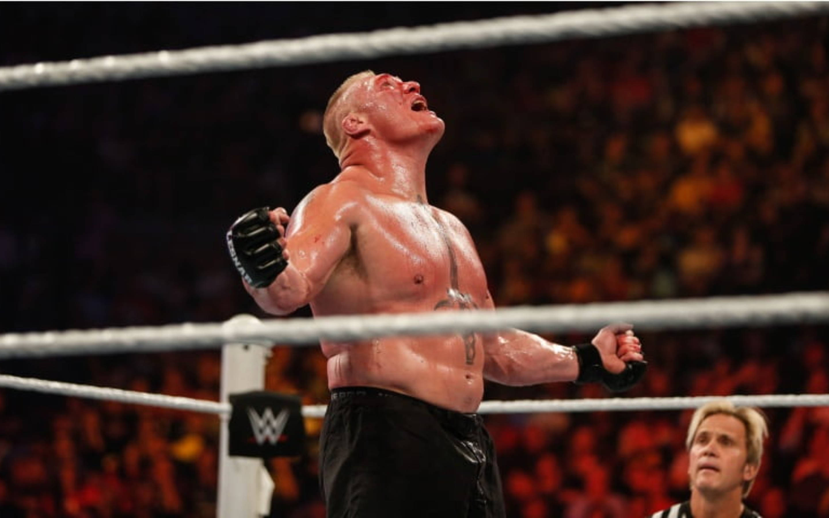 Brock Lesnar, ring, referee, 2K Desktop Wallpaper