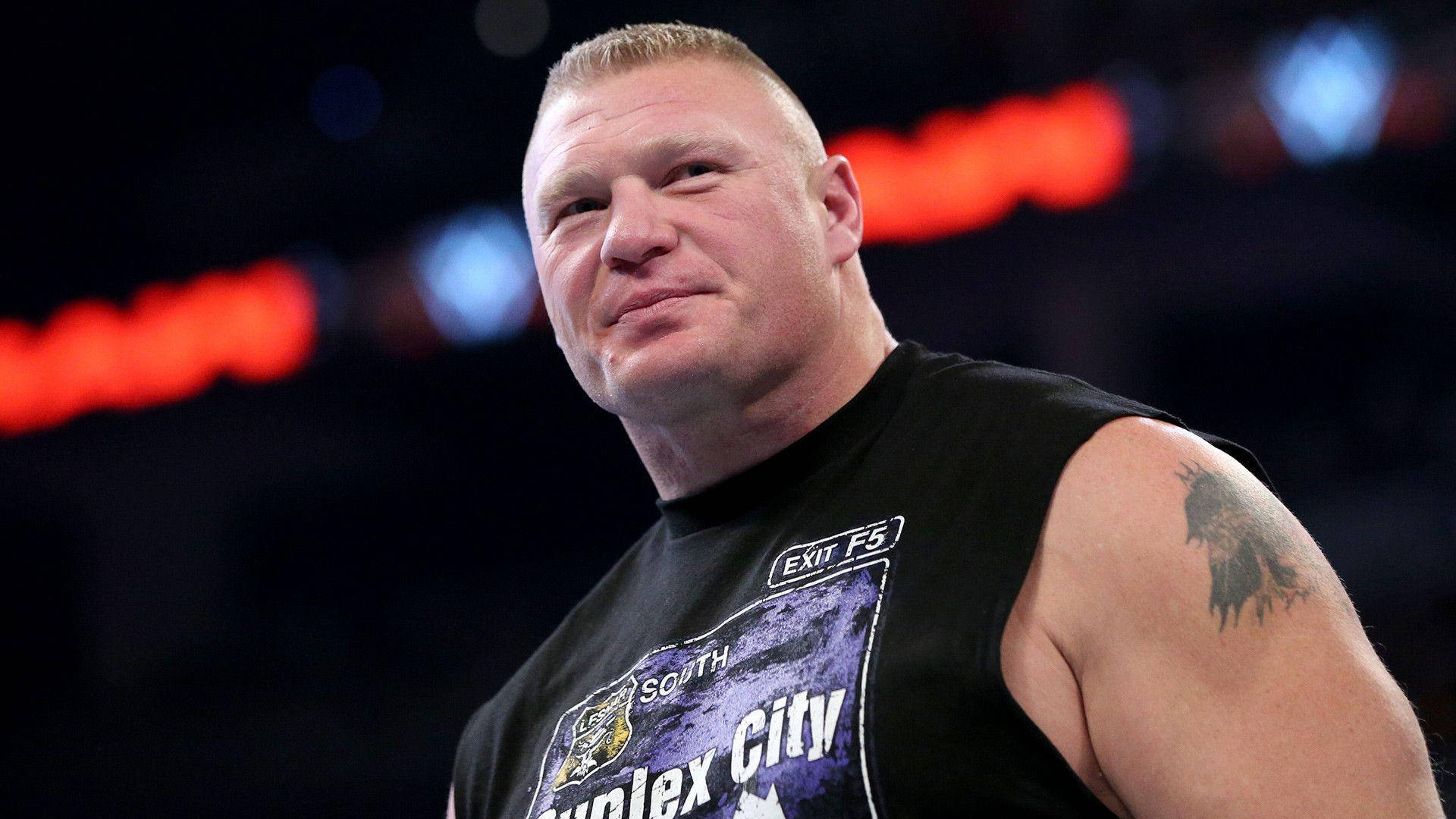 Brock Lesnar, black sleeveless shirt, tattooed arm, Full HD Desktop Wallpaper